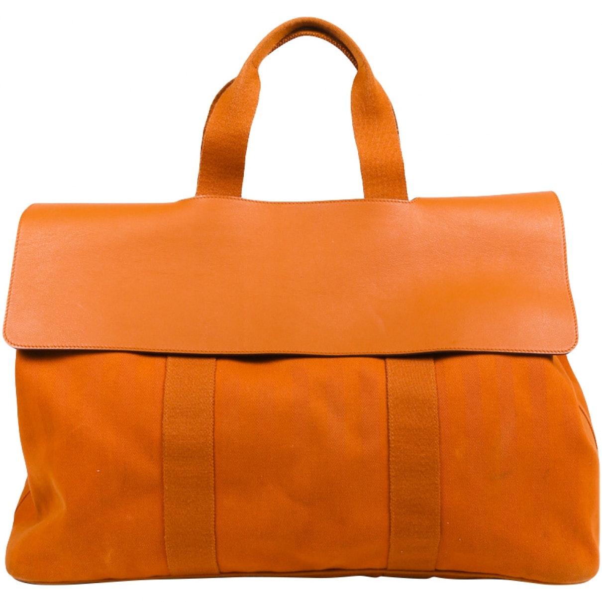 Hermès Valparaiso Orange Cloth Travel Bags Lyst