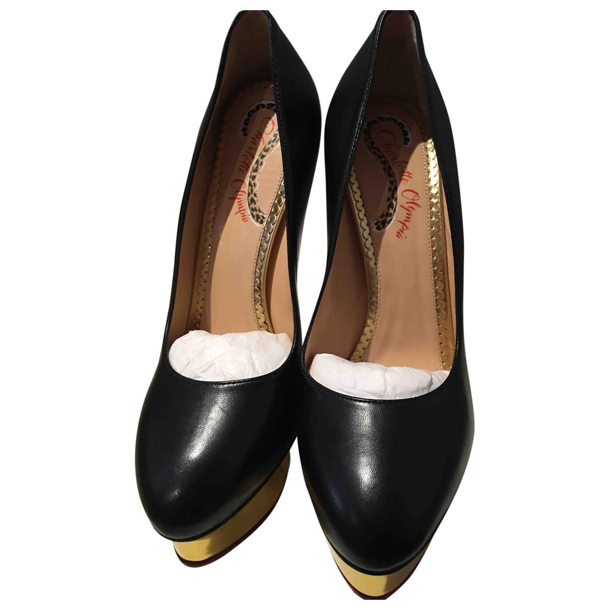 Charlotte Olympia Dolly Leather Heels in Black - Lyst