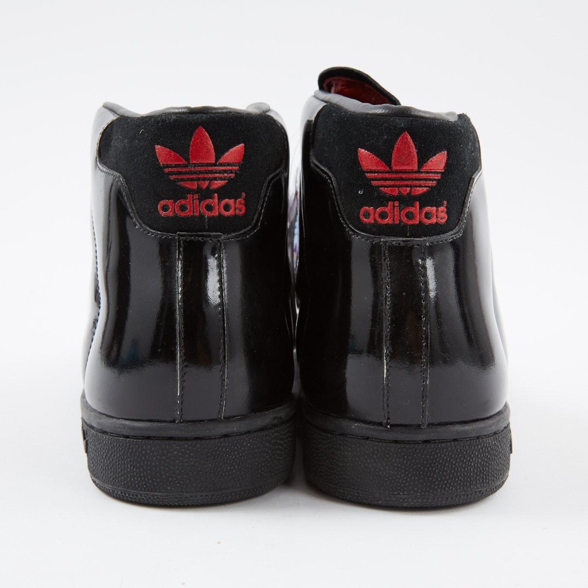 adidas black leather sneakers