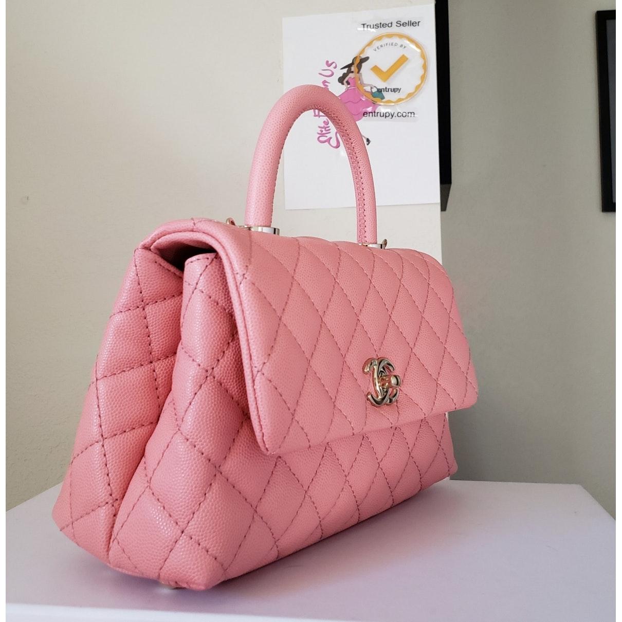 Chanel Coco Handle Pink Leather Handbag Lyst