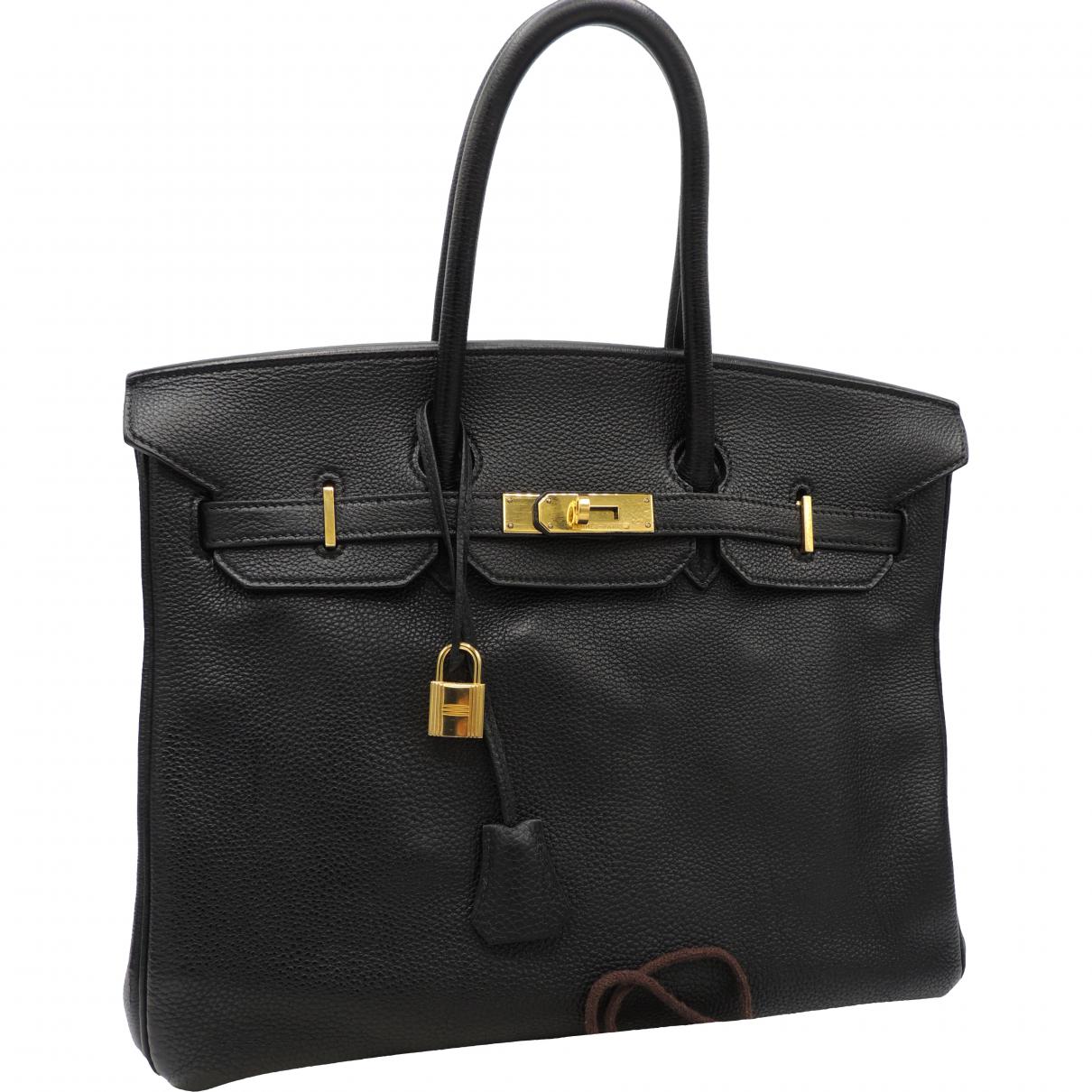 Hermès Pre-owned Birkin Leather Handbag in Black - Lyst