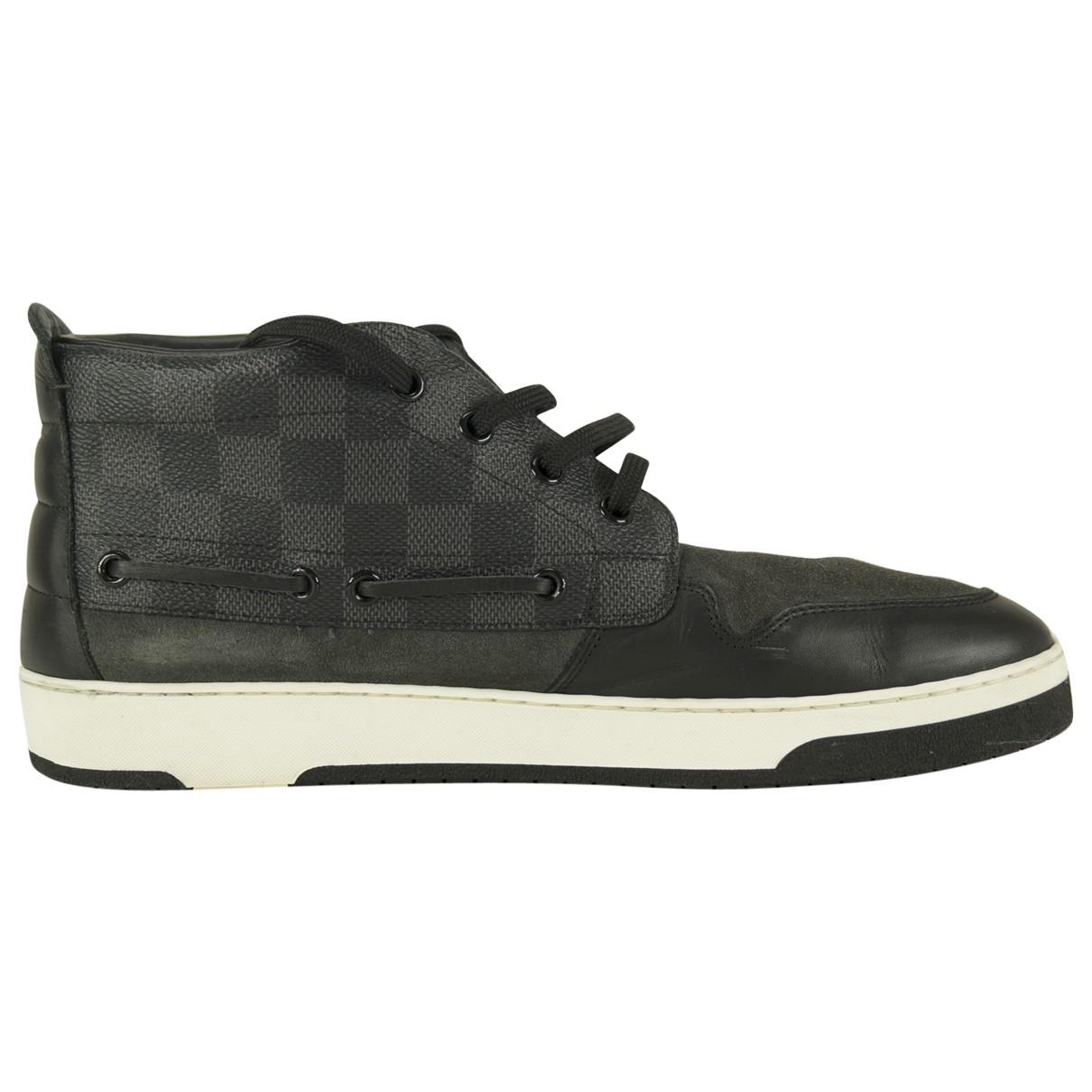 Louis Vuitton Pre-owned Leather High Trainers in Black for Men - Lyst