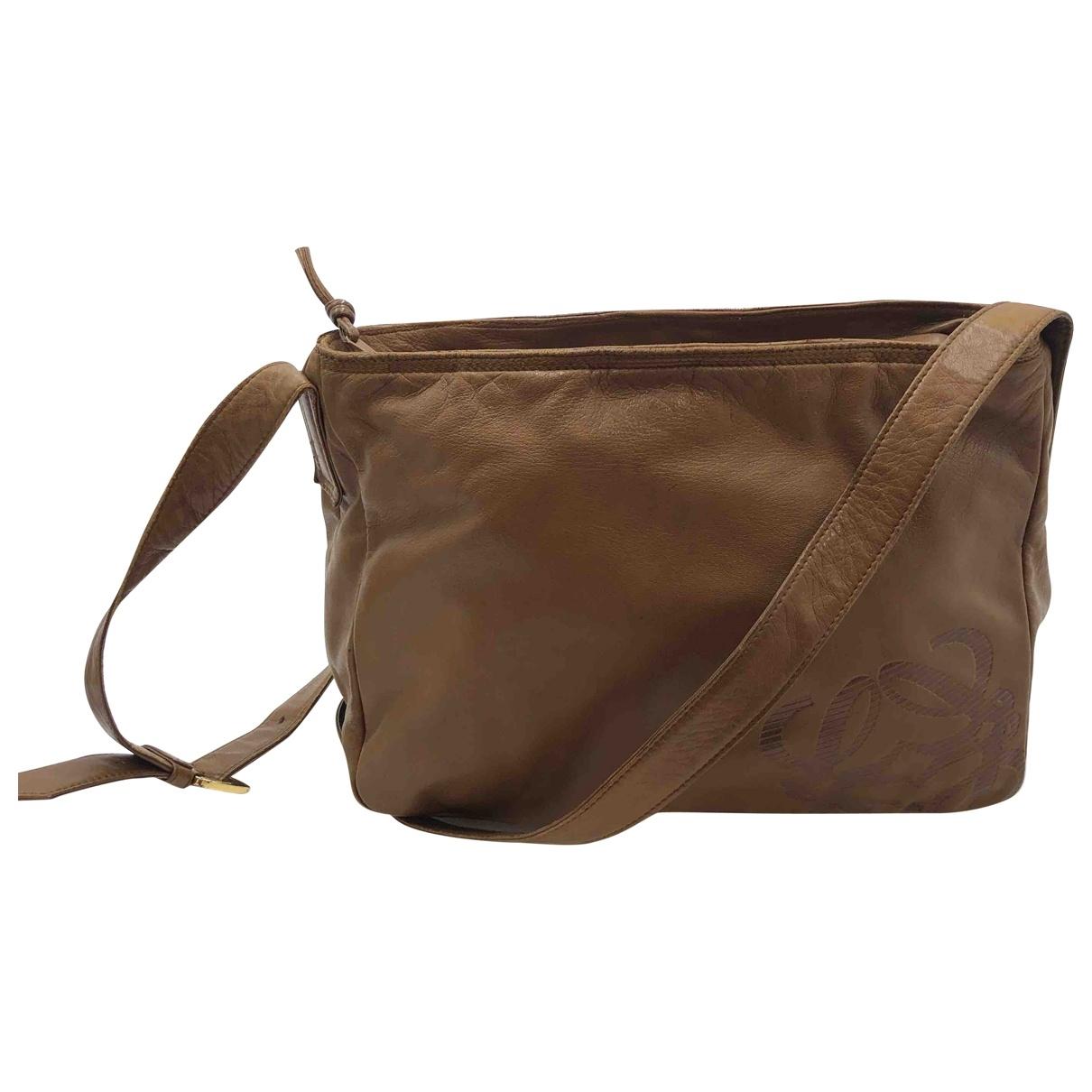 Loewe Vintage Brown Leather Handbag in Brown Lyst