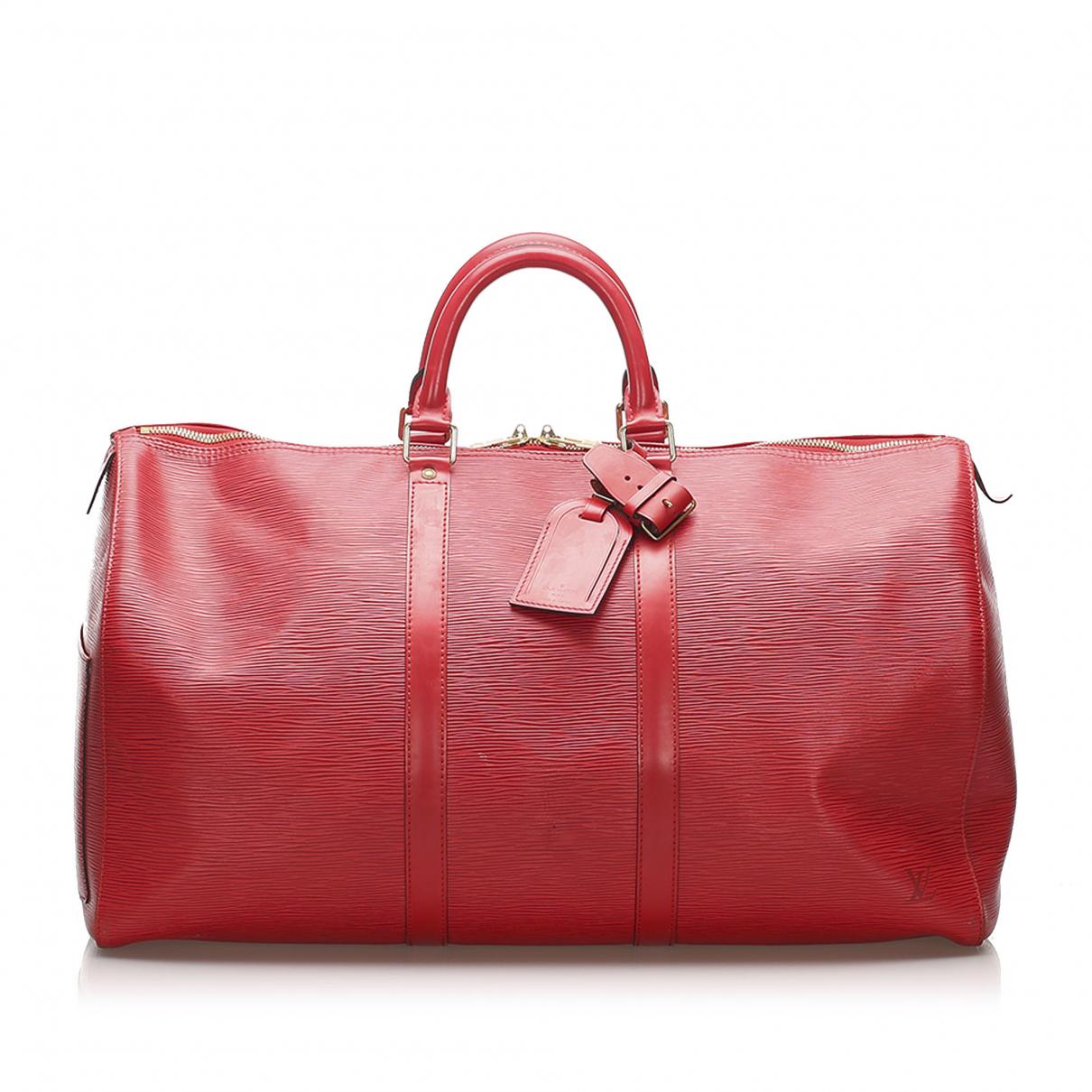 Louis Vuitton Keepall Leather 48h Bag in Red - Lyst