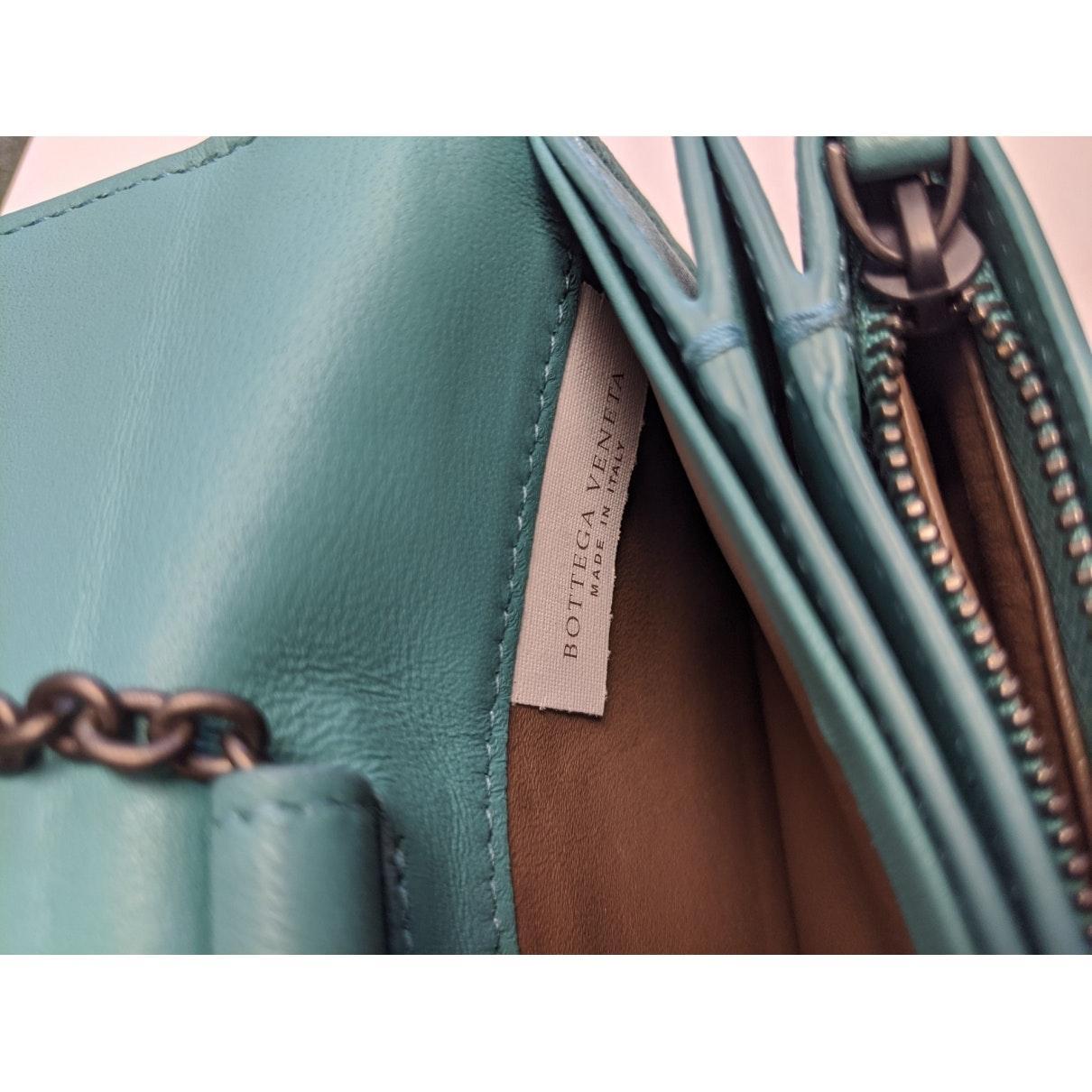 Bottega Veneta Leather Clutch Bag in Turquoise (Blue) - Lyst