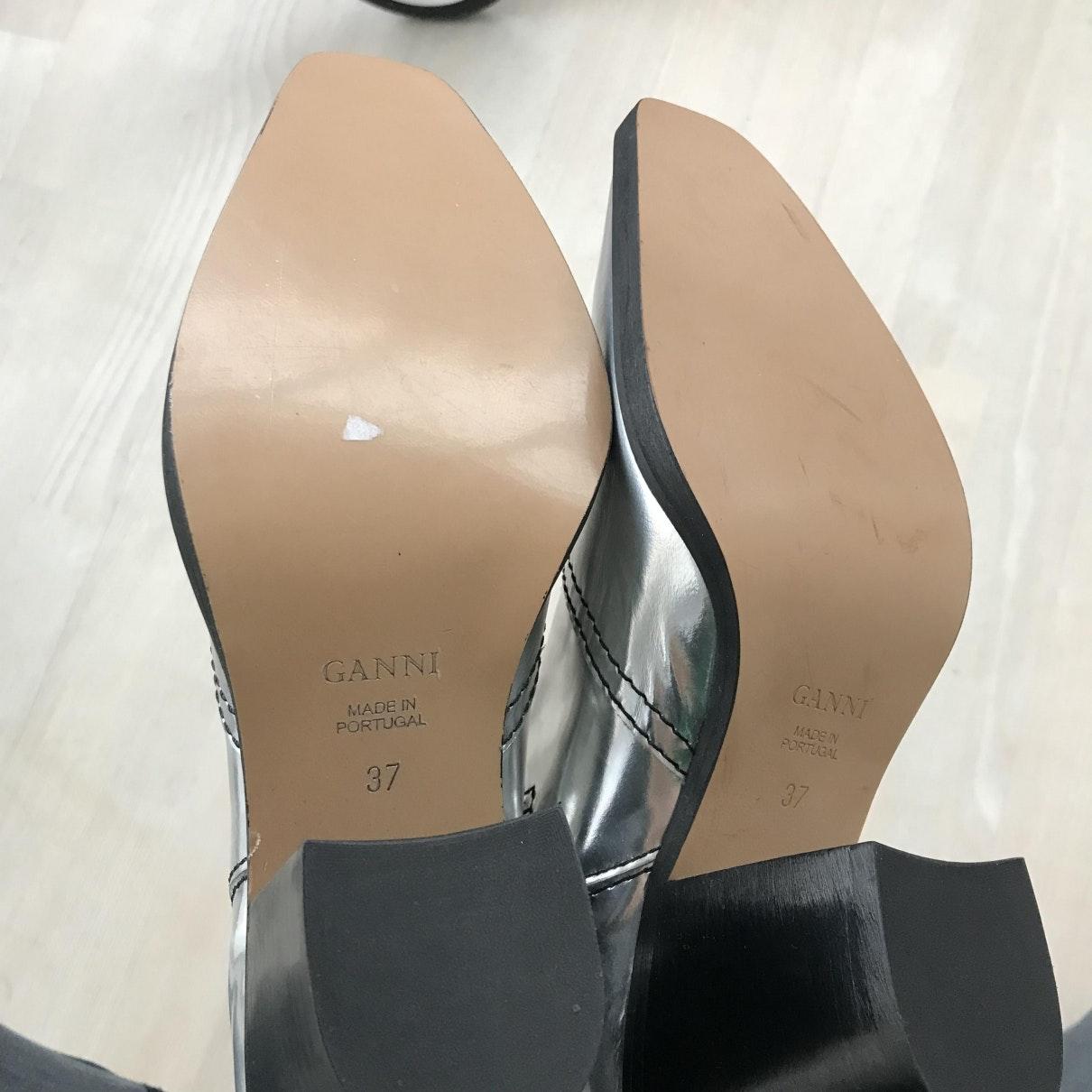 ganni silver boots