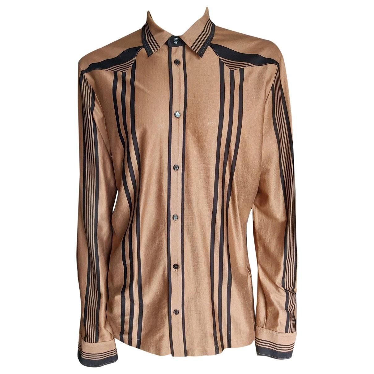 Bottega Veneta Cotton Shirt in Brown for Men - Lyst
