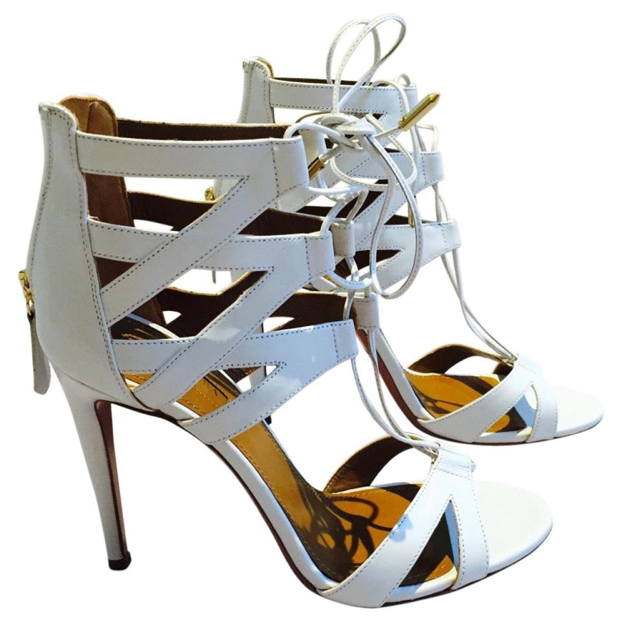 white leather stilettos