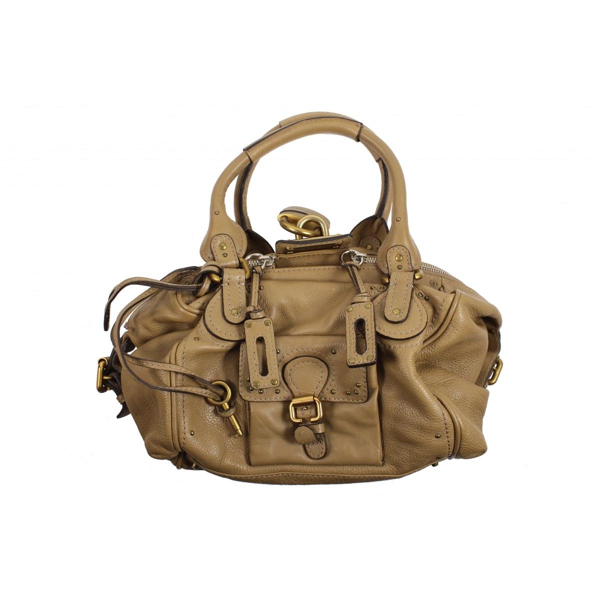 Chloé Paddington Camel Leather Handbag in Natural - Lyst