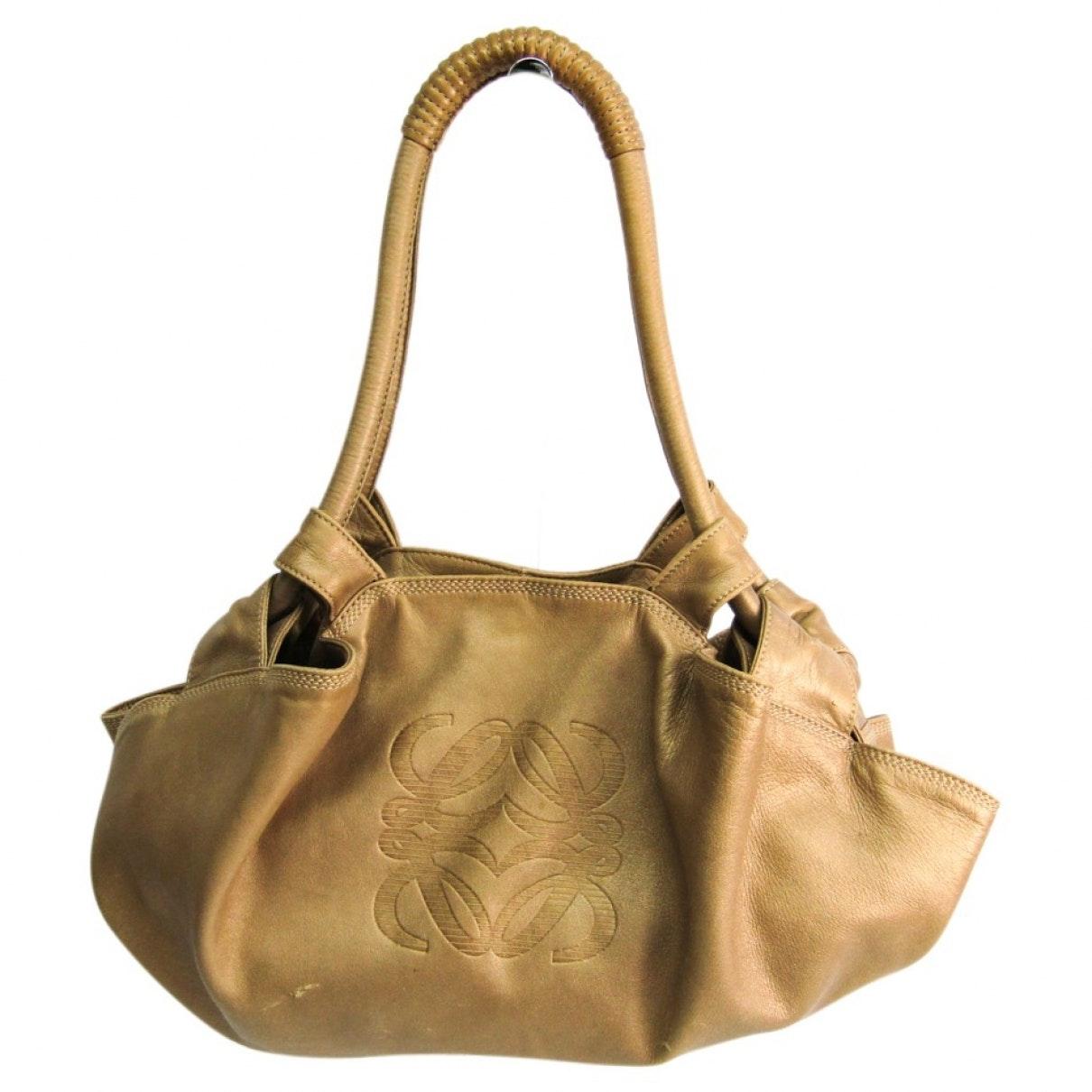 Loewe Leather Handbag in Gold (Metallic) - Lyst