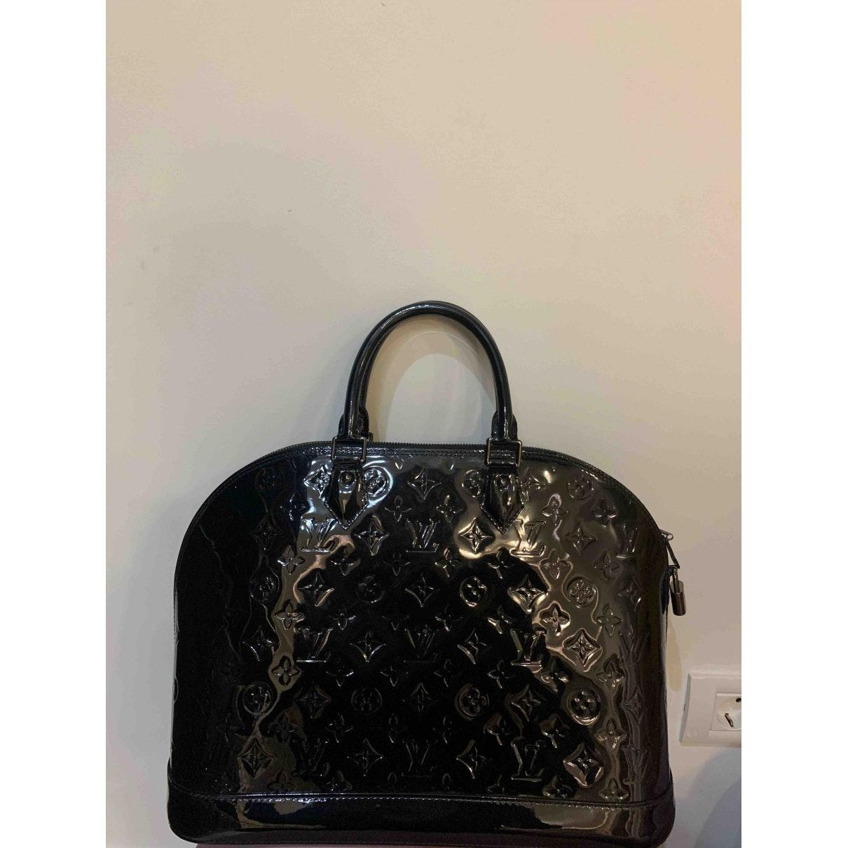 Louis Vuitton Alma Patent Leather Handbag in Black - Lyst