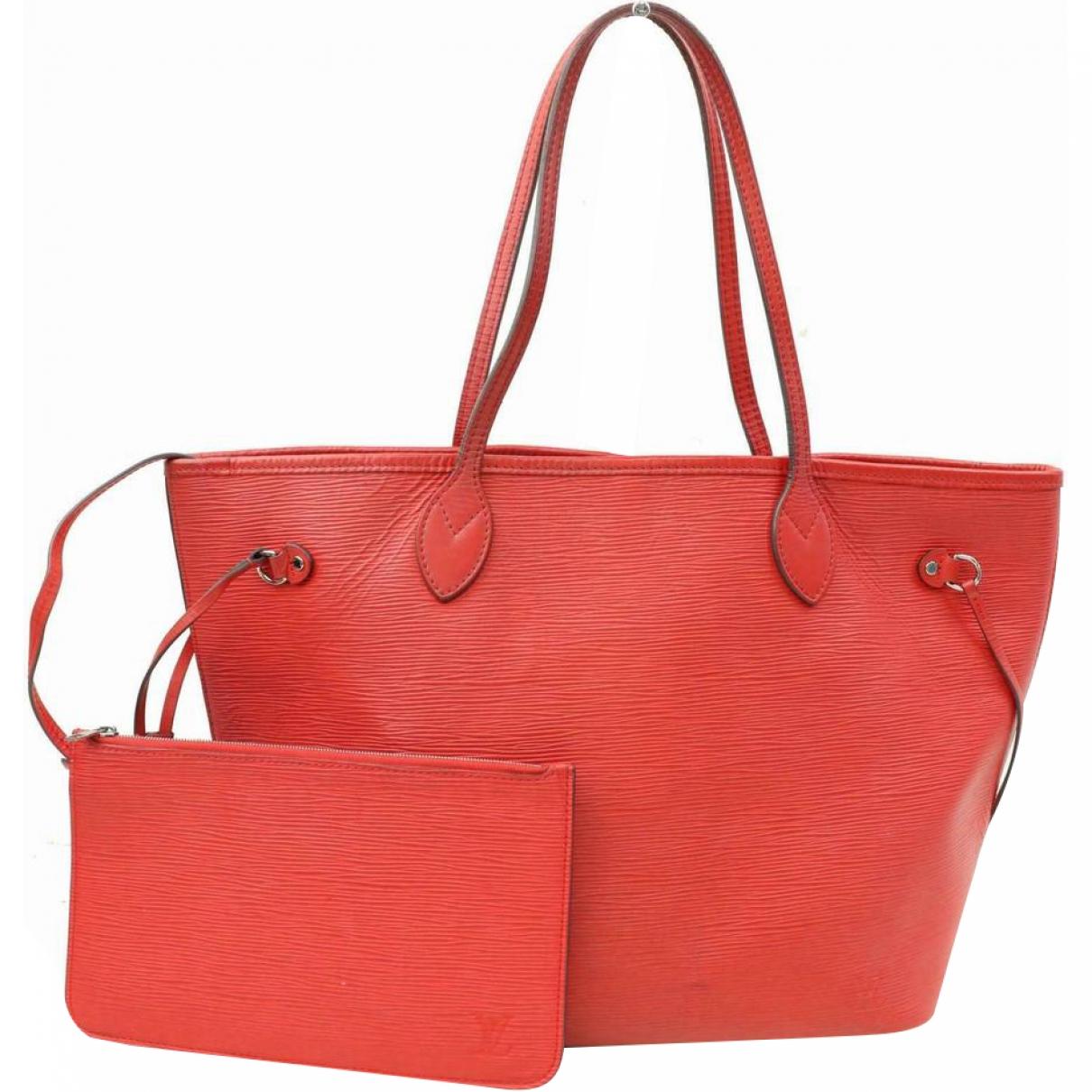 Louis Vuitton Neverfull Leather Tote in Red - Lyst