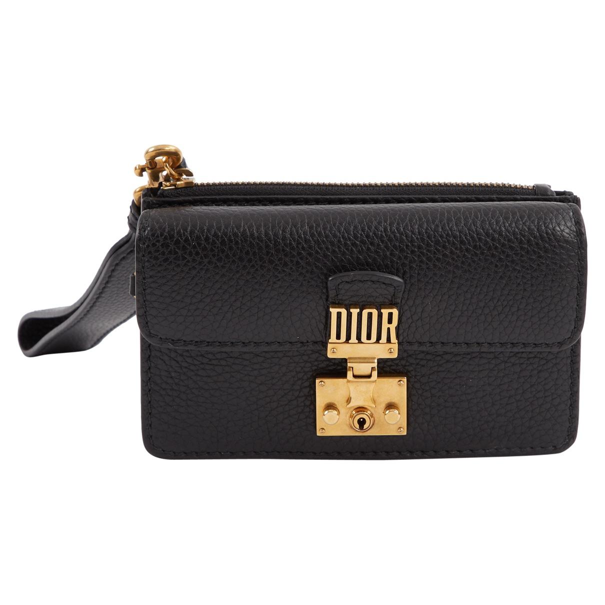 Lyst Dior Pre Owned Black Leather Clutch Bags In Save View Fullscreen