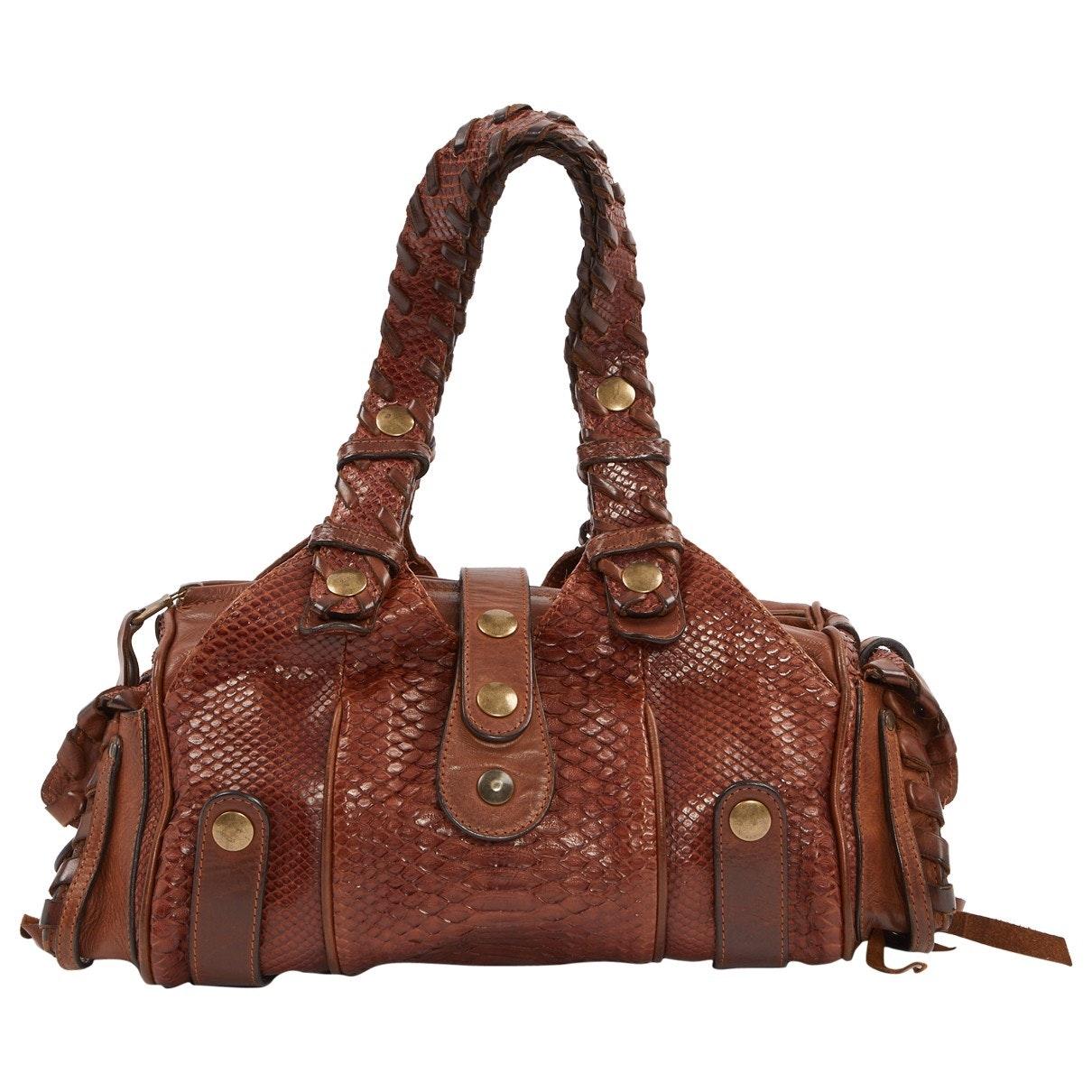 Chloé \n Brown Python Handbag - Lyst