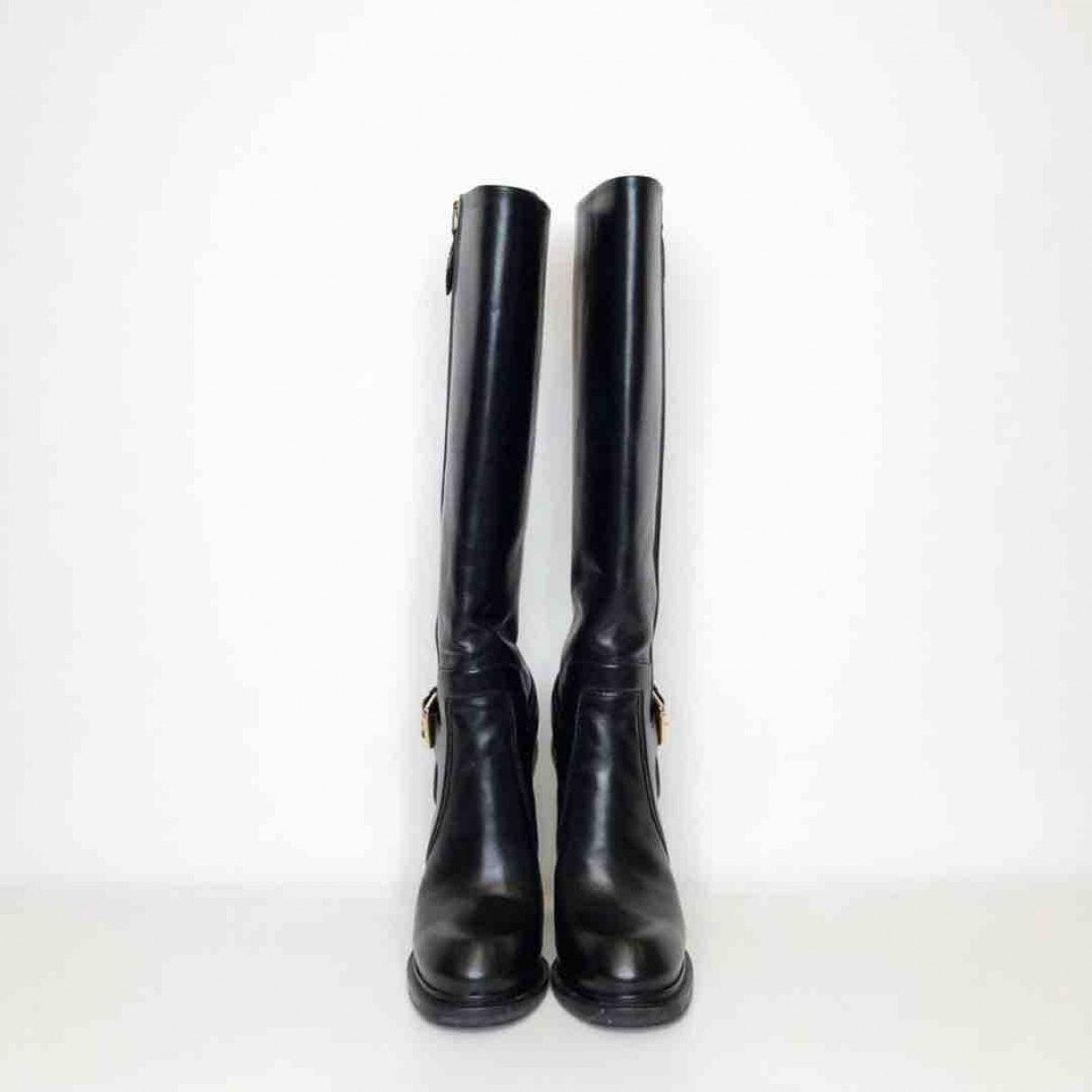 louis vuitton black leather boots