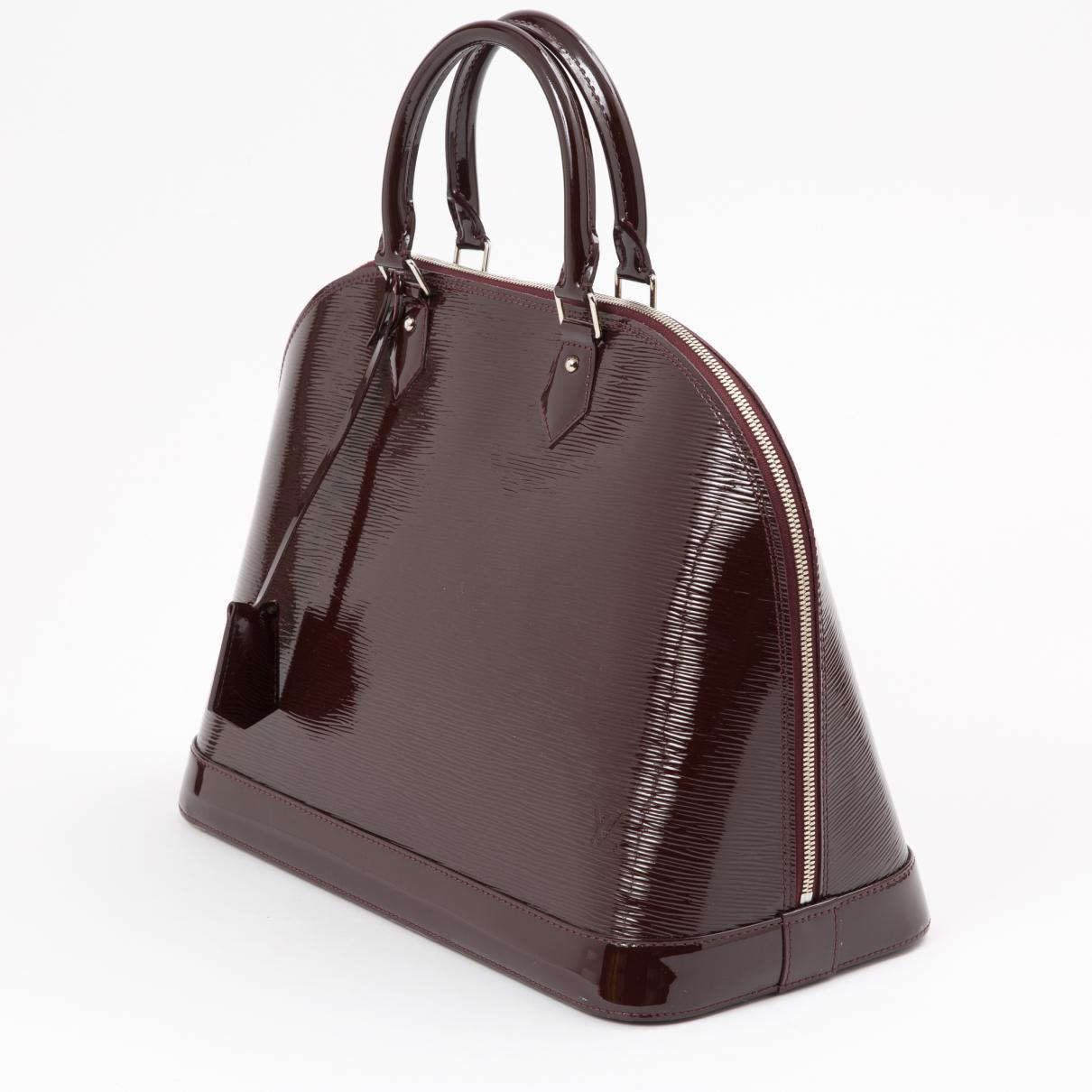 Louis Vuitton Alma Burgundy Patent Leather Handbag - Lyst