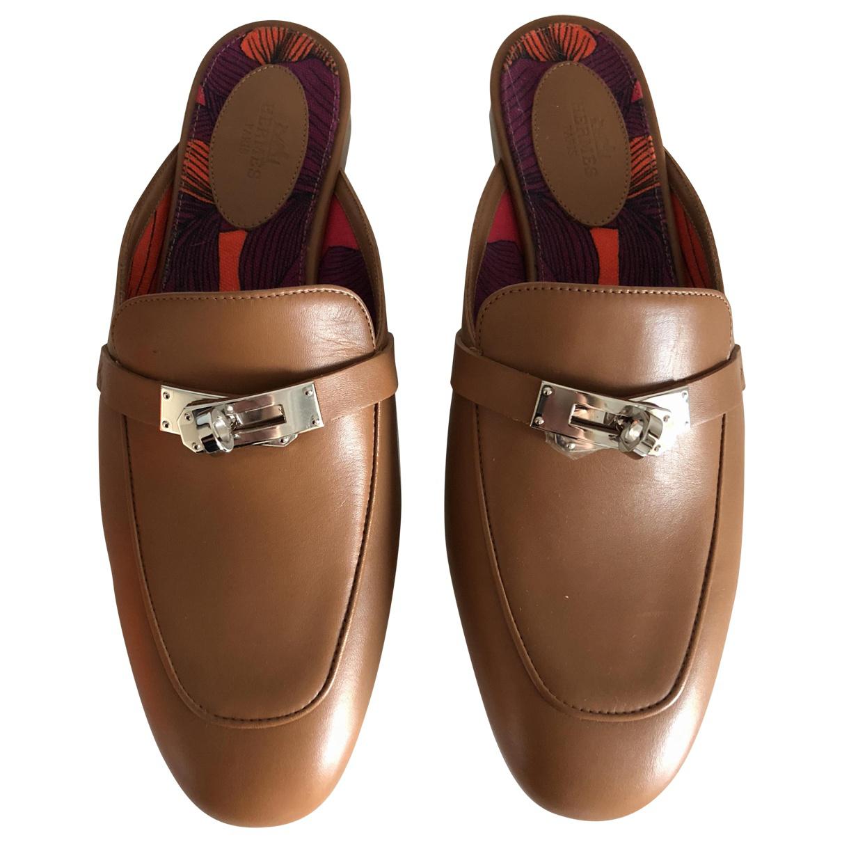 camel leather mules