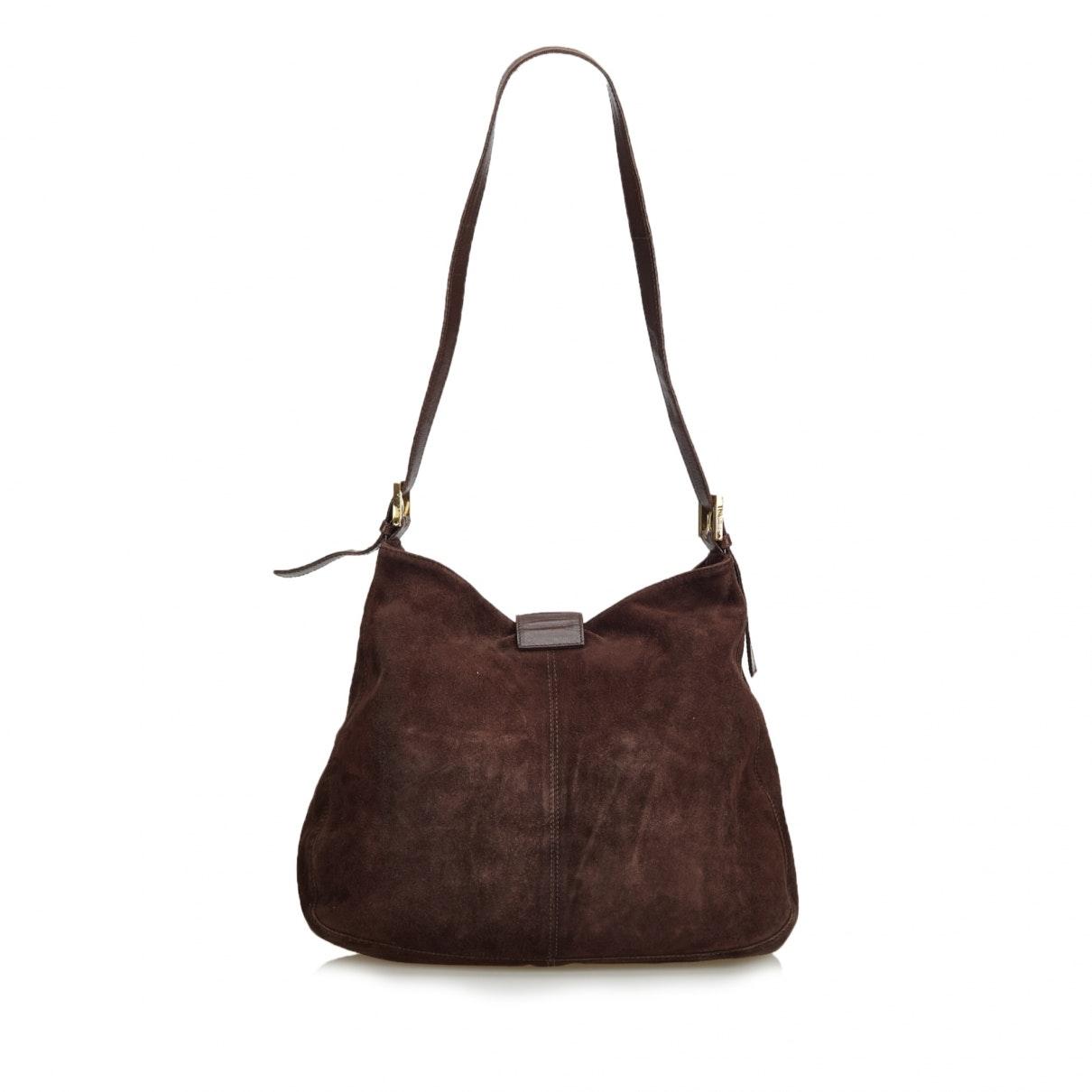 Fendi Brown Suede Handbag Lyst