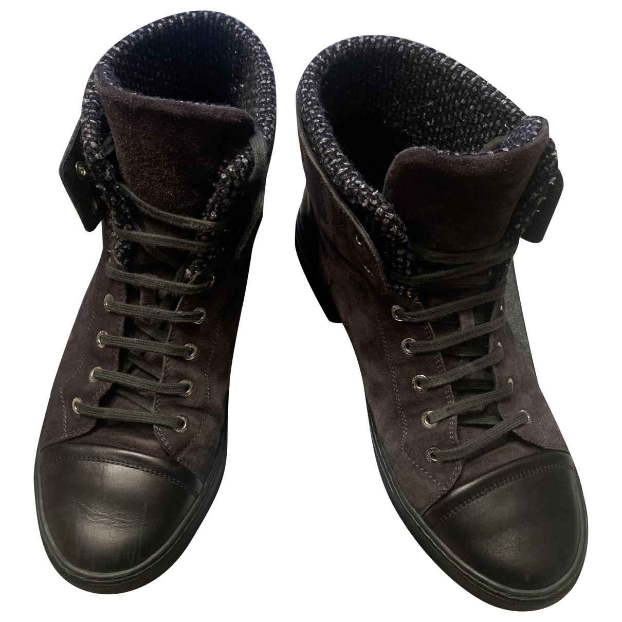 Chanel Grey Suede Boots in Gray for Men Lyst