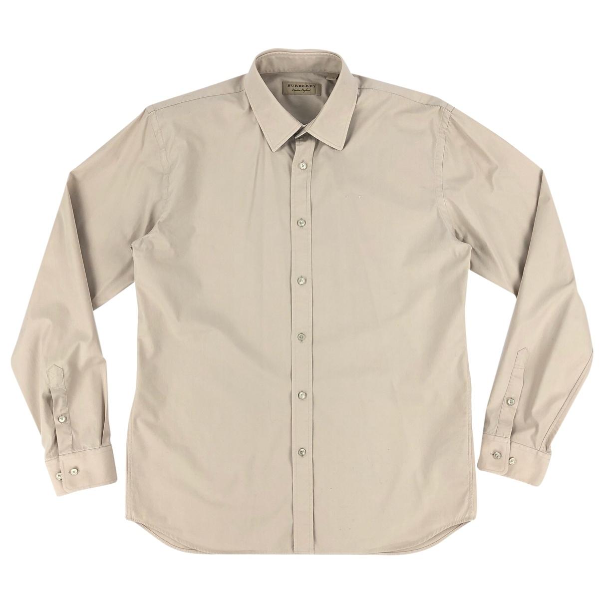 Burberry Beige Cotton Shirt in Natural for Men - Lyst