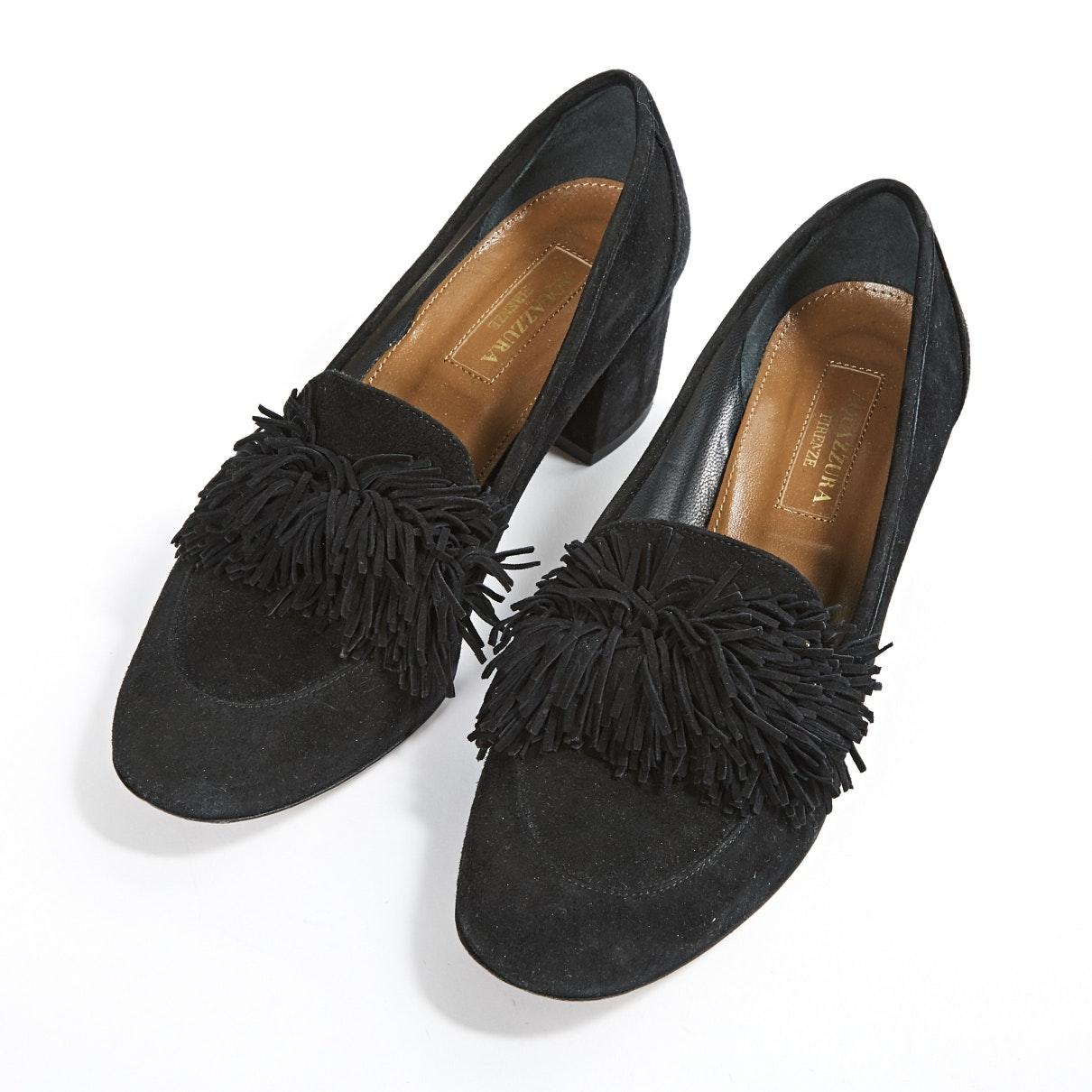 chloe black suede flats