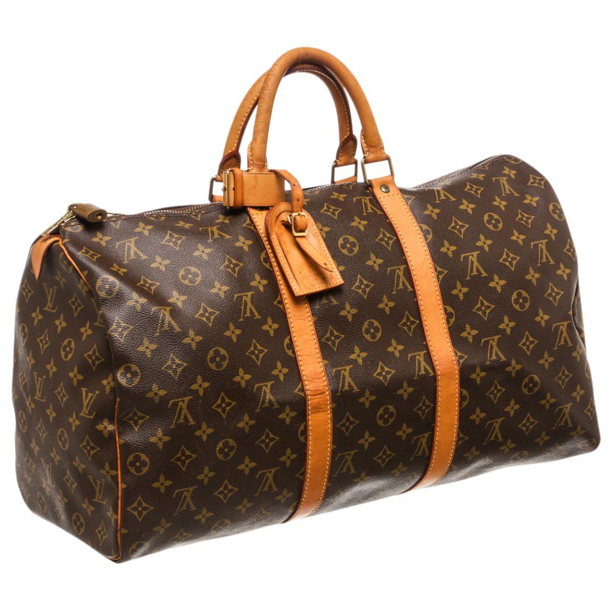 Louis Vuitton Canvas Pre-owned Keepall Travel Bag in Brown - Lyst