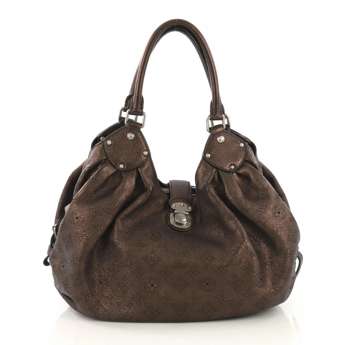 Louis Vuitton Mahina Brown Leather Handbag in Brown - Lyst