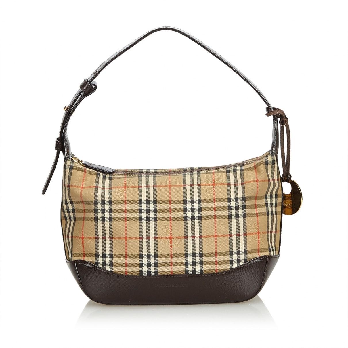 Burberry Synthetic Brown Cloth Handbag - Lyst