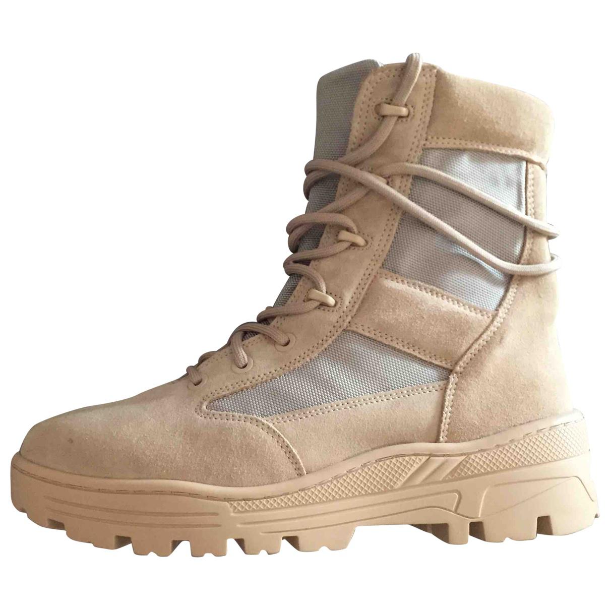 Yeezy Beige Suede Boots in Natural for 