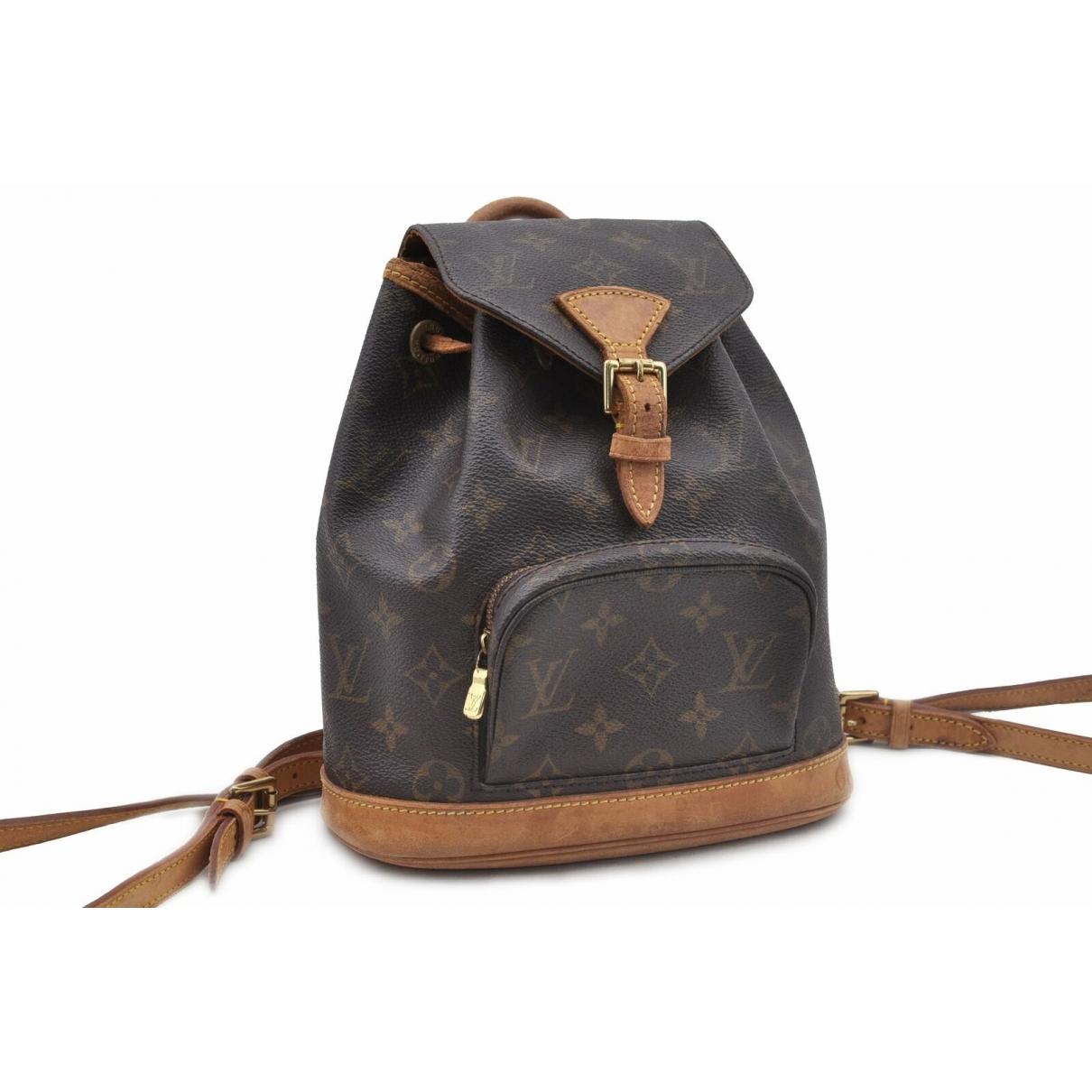 Lyst - Louis Vuitton Vintage Montsouris Brown Cloth Backpacks in Brown - Save 12%