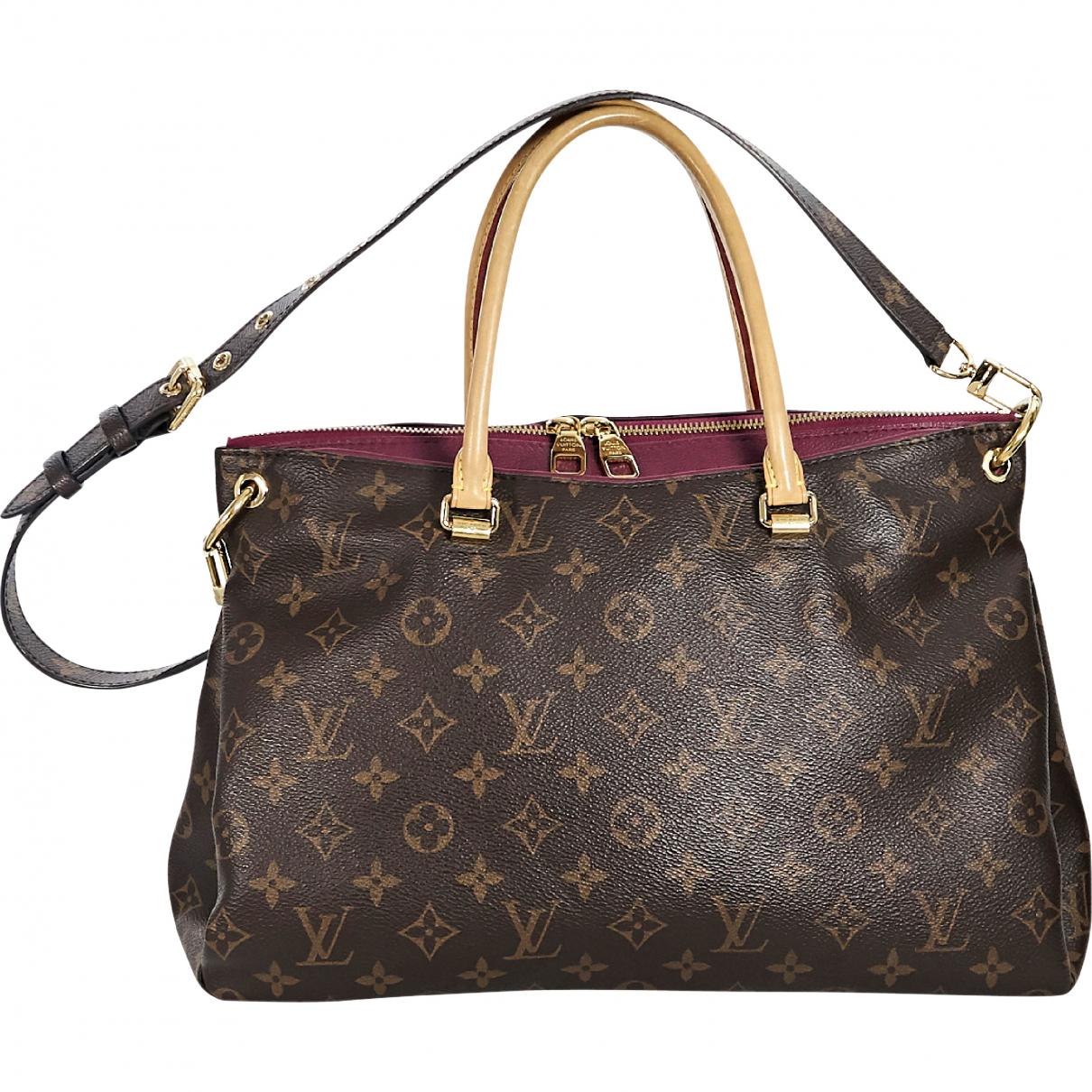 Louis Vuitton Canvas Pre-owned Pallas Cloth Handbag in Brown - Lyst
