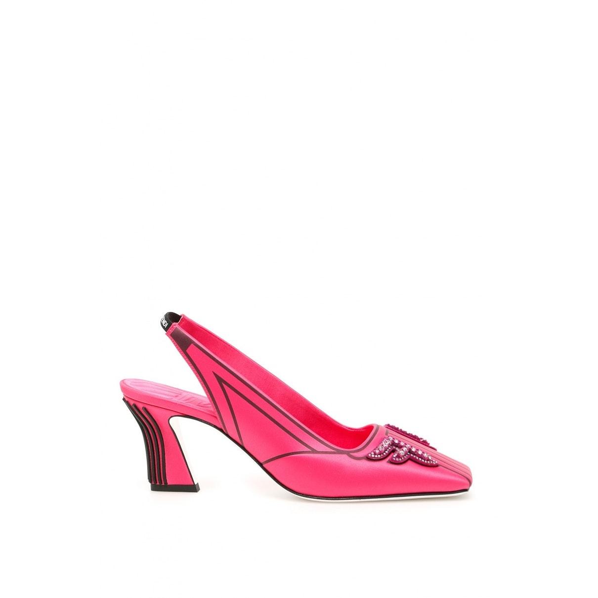 Fendi Ffreedom Pink Cloth Heels - Save 9% - Lyst