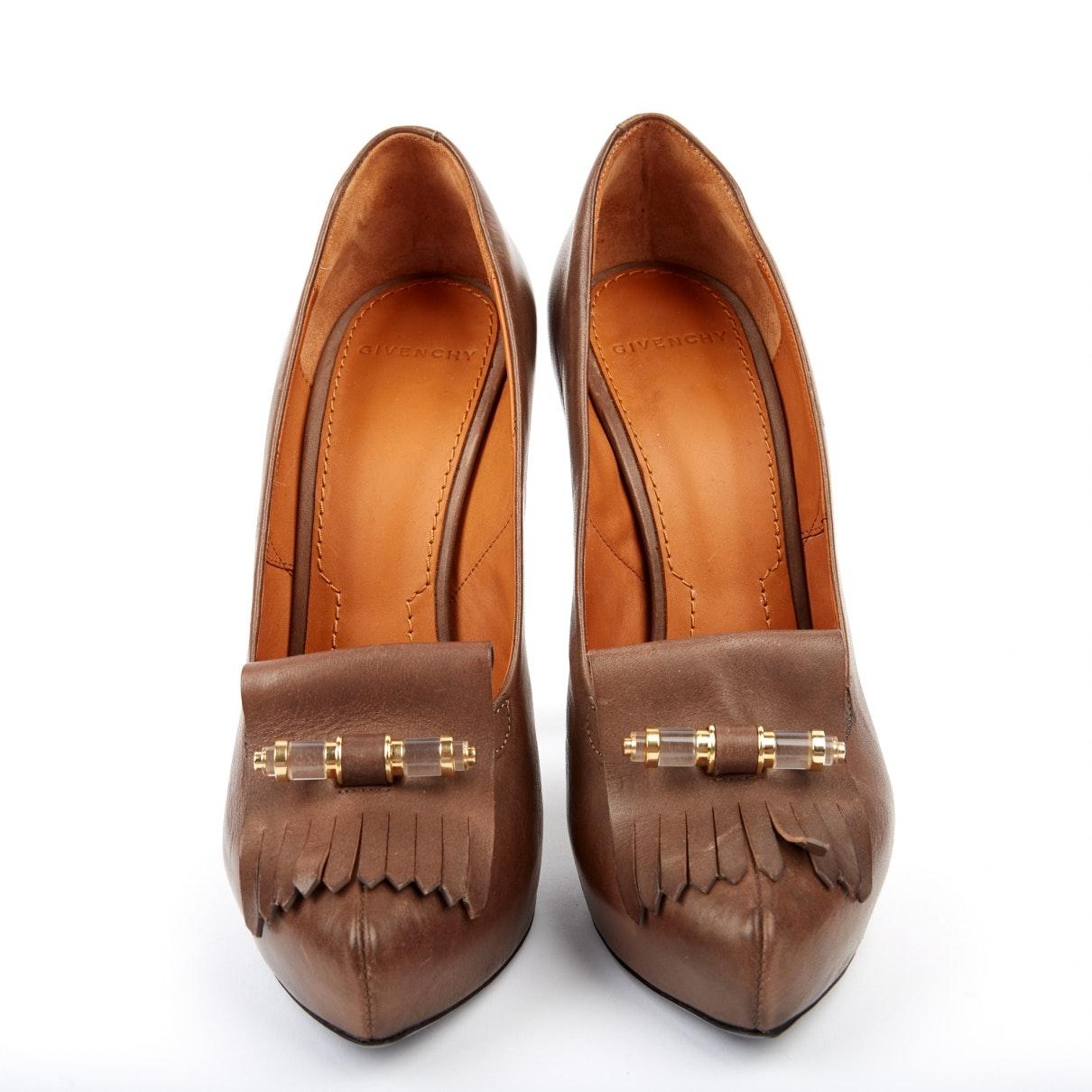 Givenchy Leather Heels in Brown Lyst