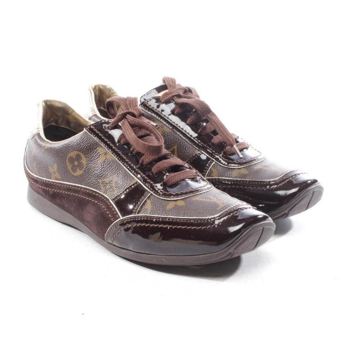 Louis Vuitton Cloth Trainers in Brown - Lyst