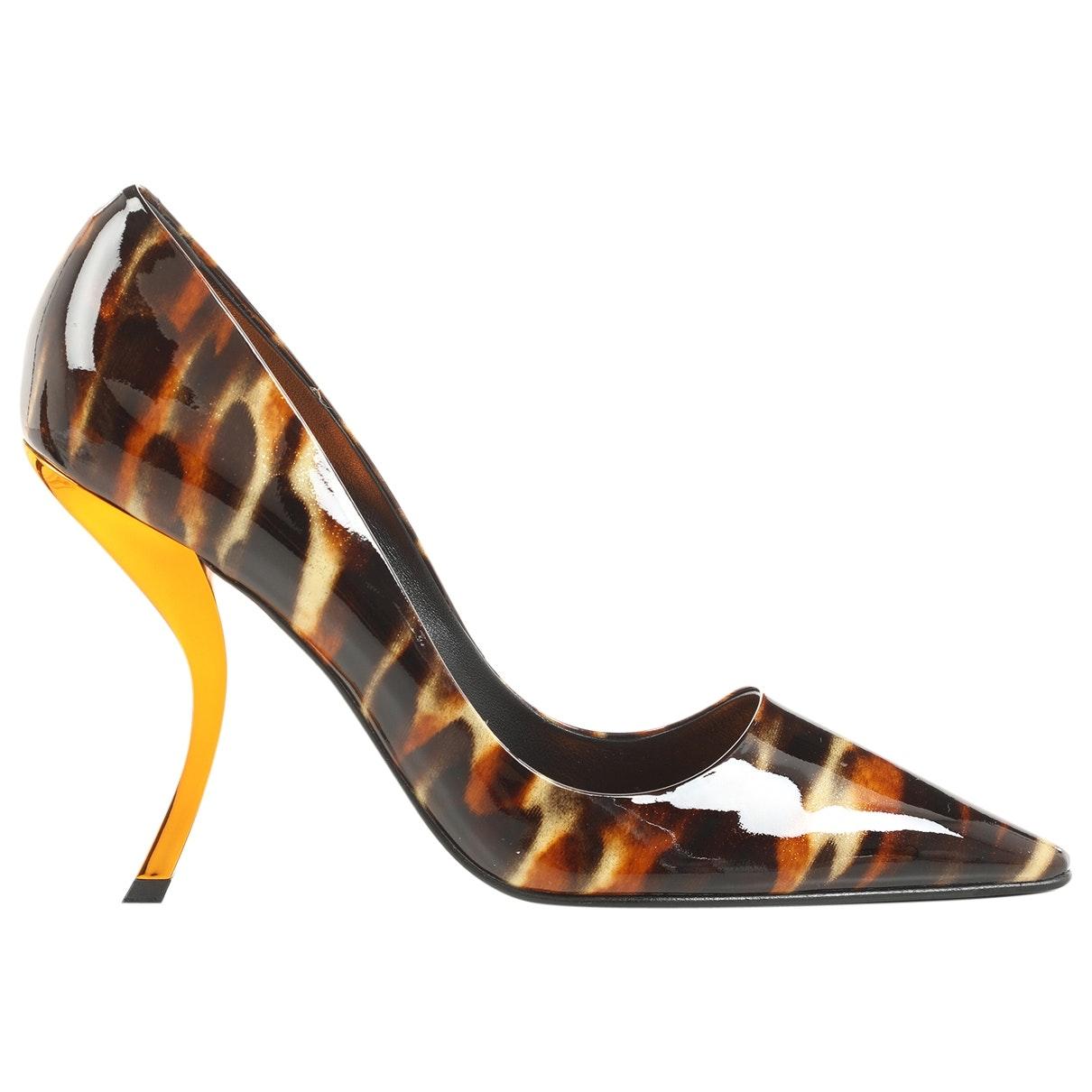 brown patent leather heels