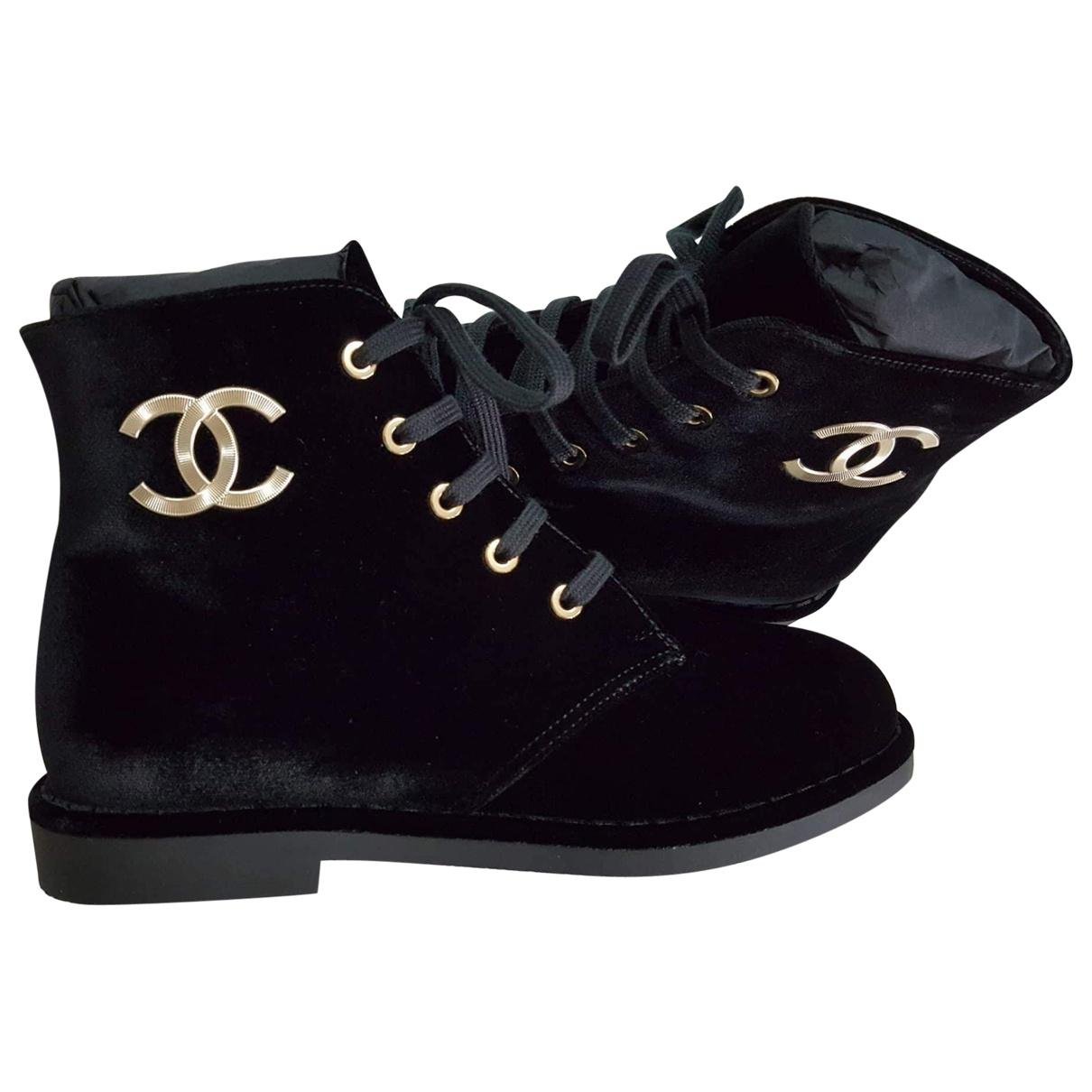 chanel velvet combat boots