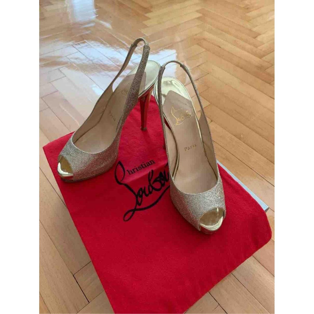 Christian Louboutin Glitter Heels in Gold (Metallic) - Lyst