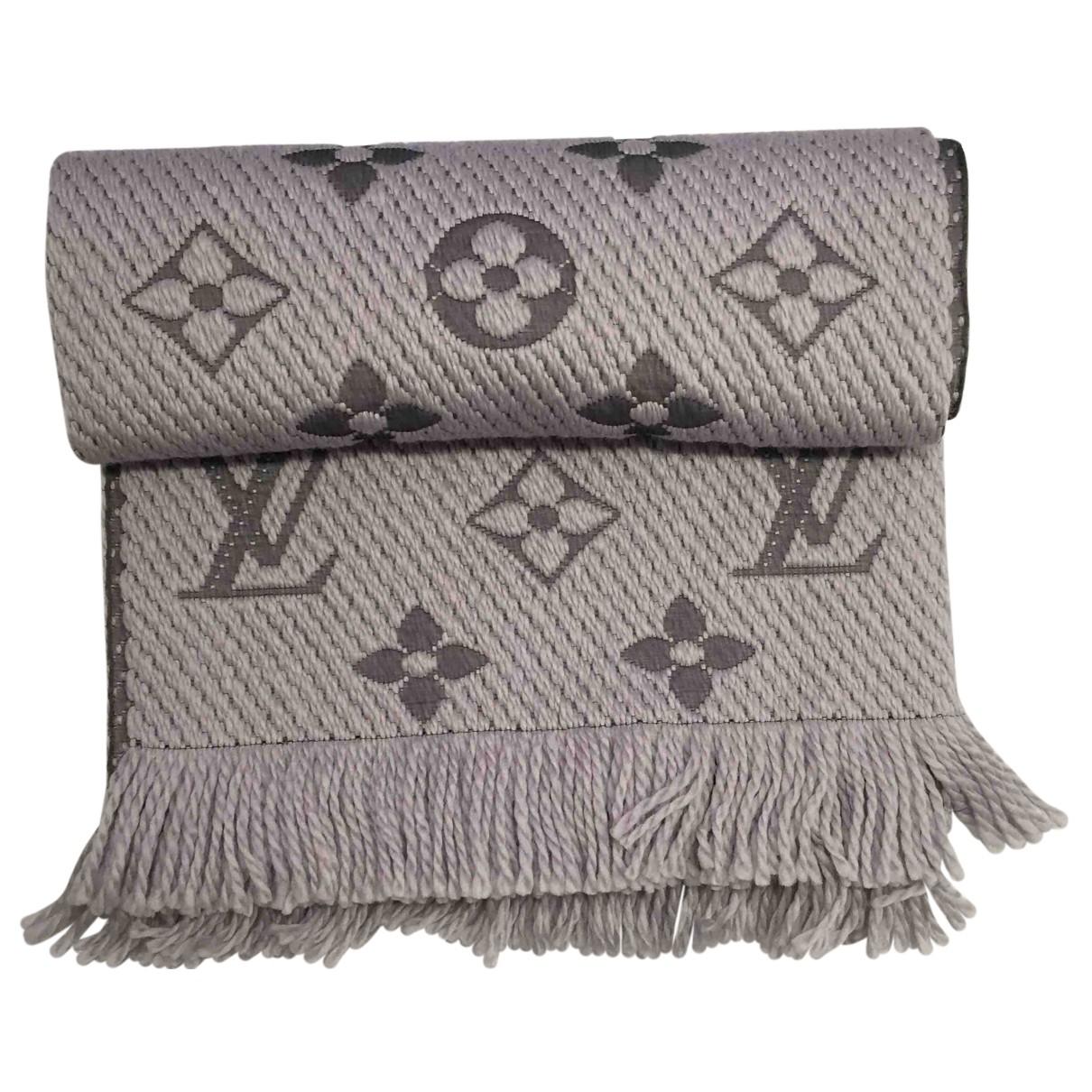 Louis Vuitton Logomania Wool Scarf in Gray - Lyst