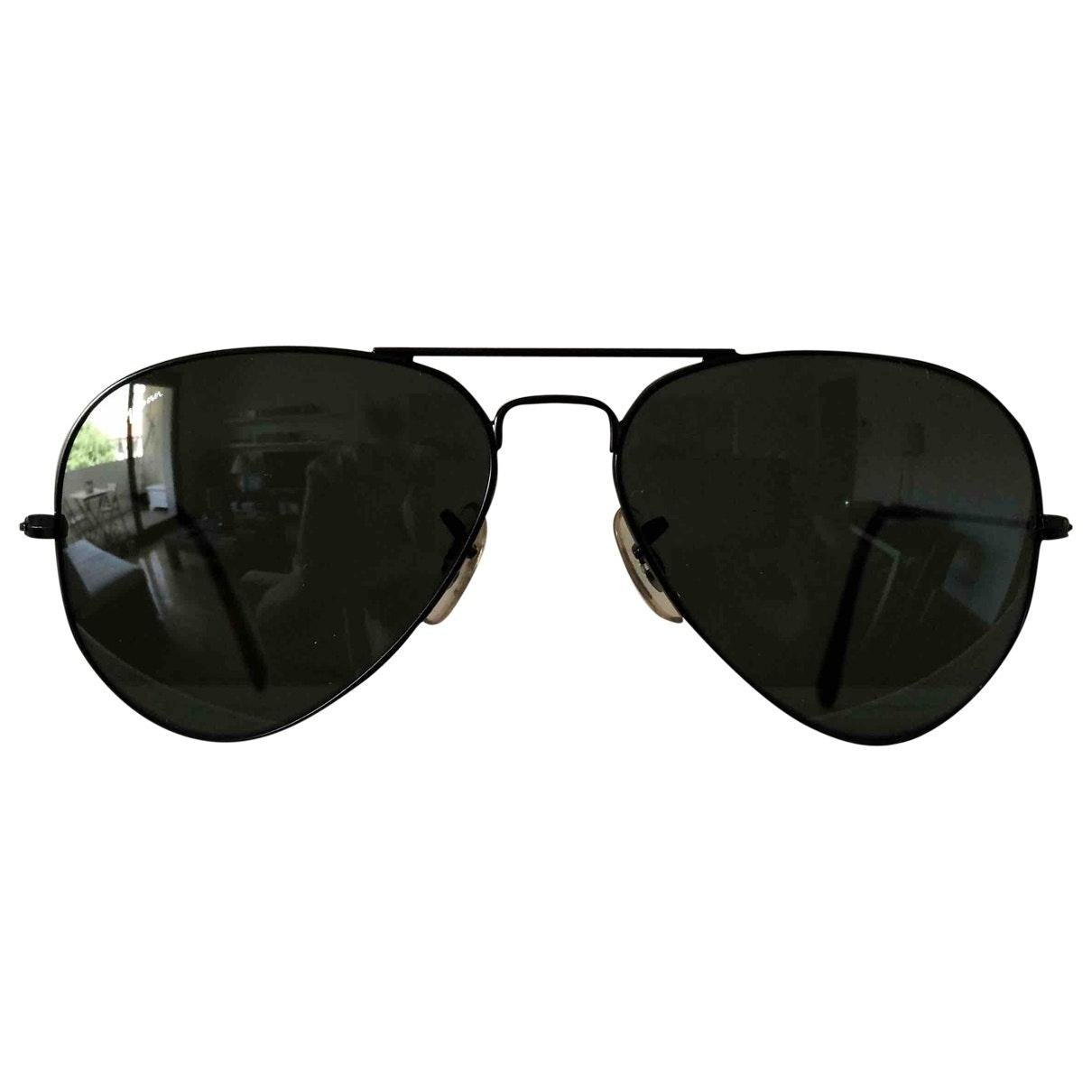 black large aviator sunglasses