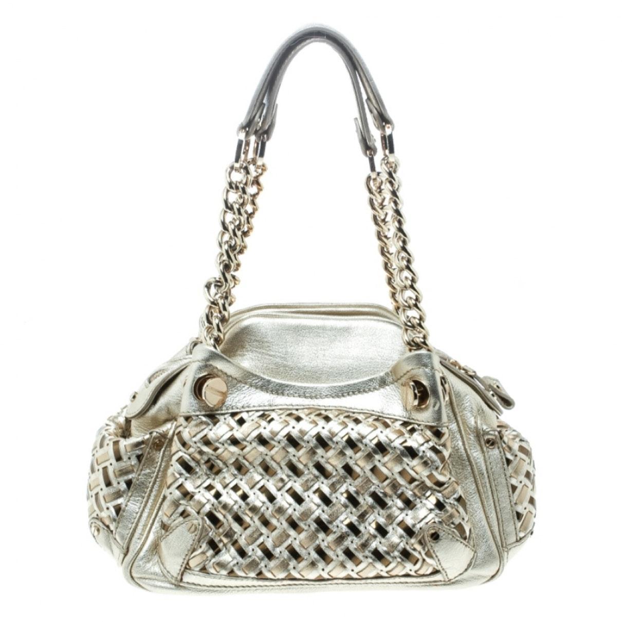 Versace Gold Leather Handbag in Metallic - Lyst