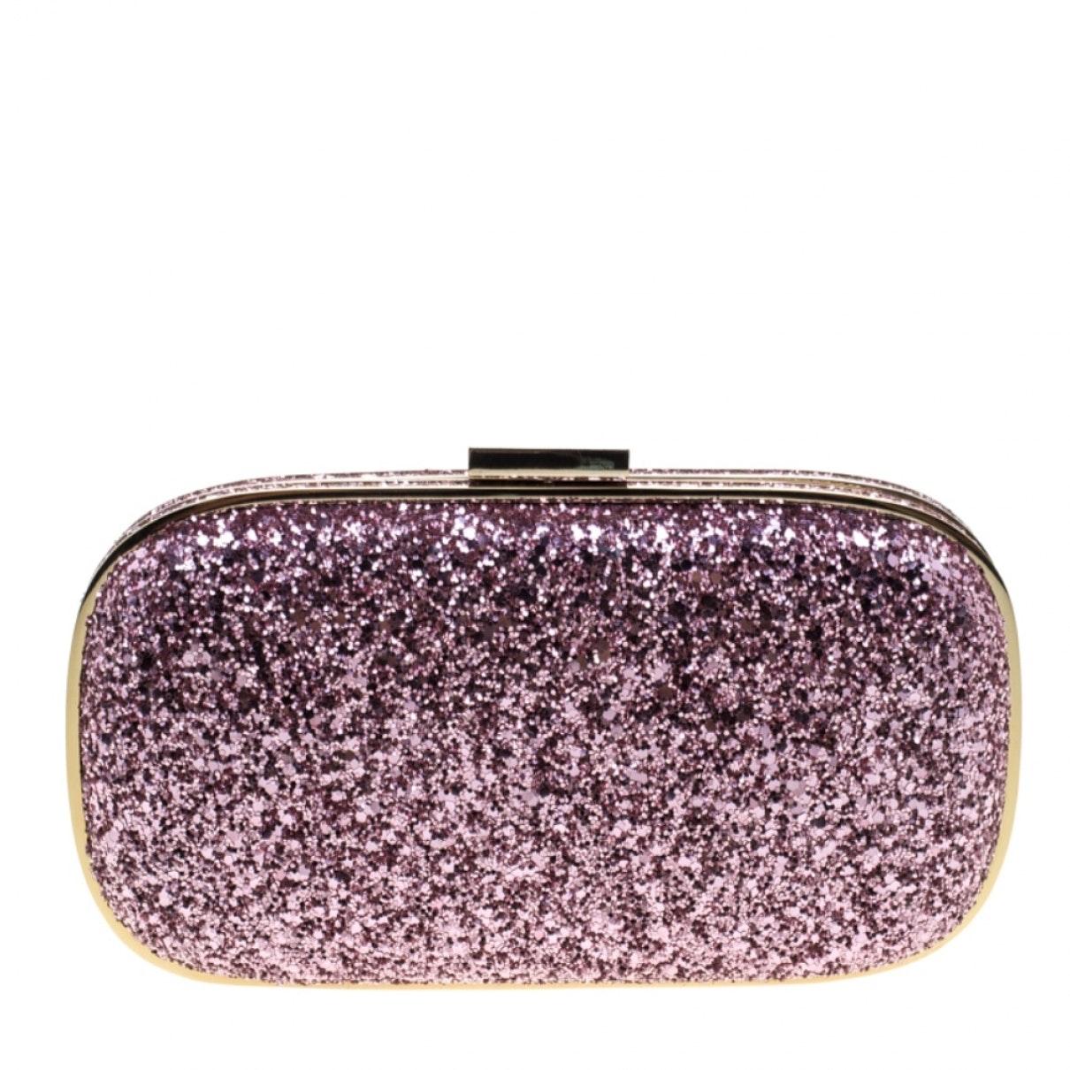 pink glitter clutch bag