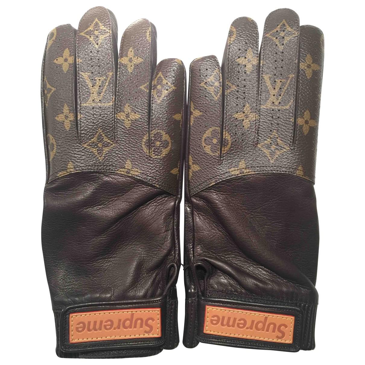 Louis Vuitton Leather Gloves in Brown for Men - Lyst