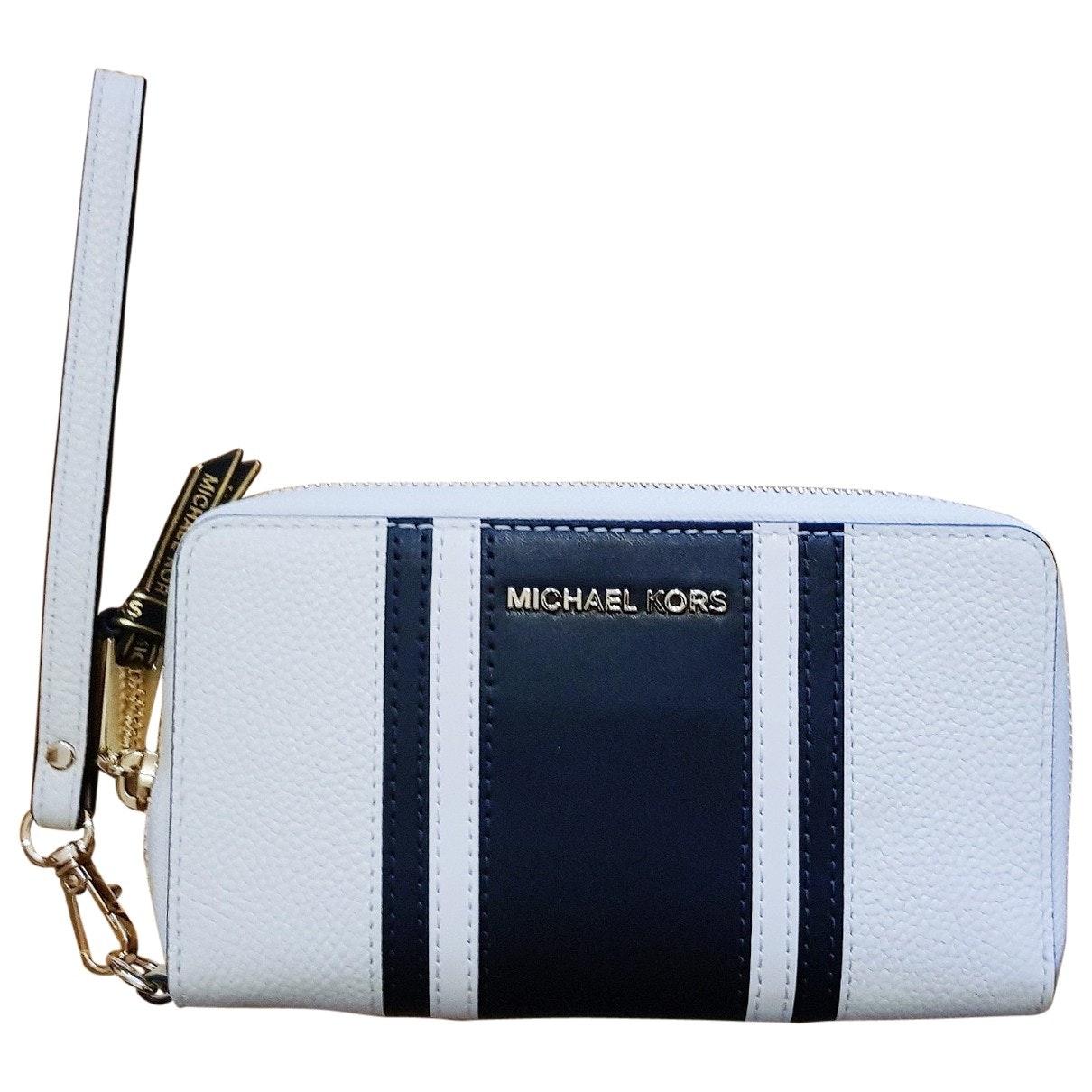 Michael Kors Leather Wallet in White (Blue) - Lyst