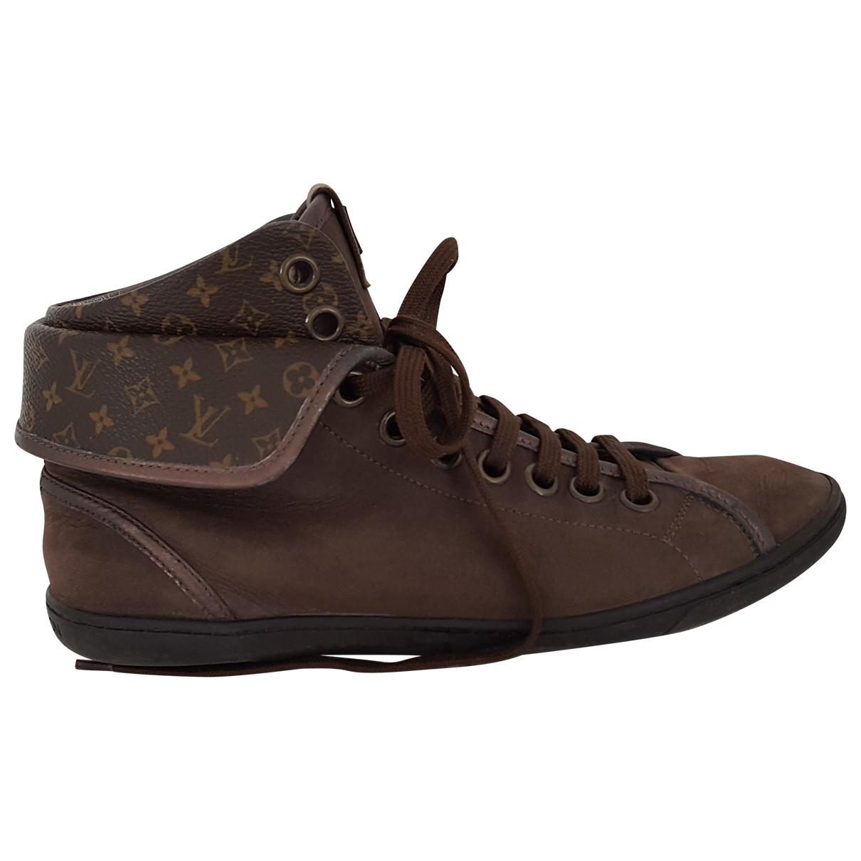 Louis Vuitton Brown Leather Ankle Boots - Lyst