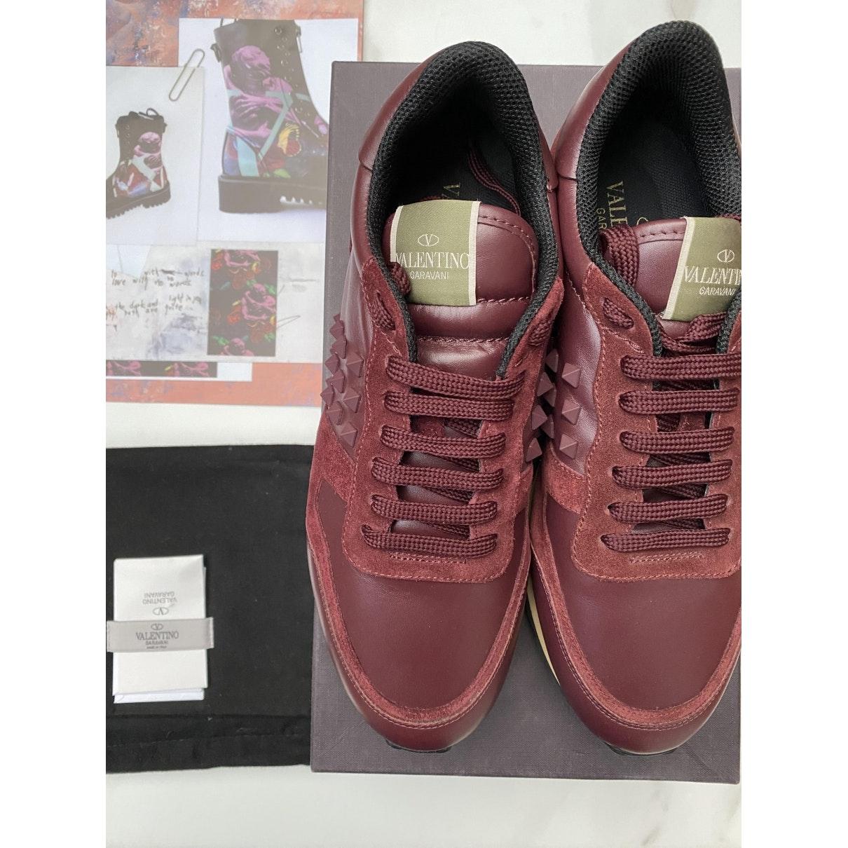 burgundy valentino trainers