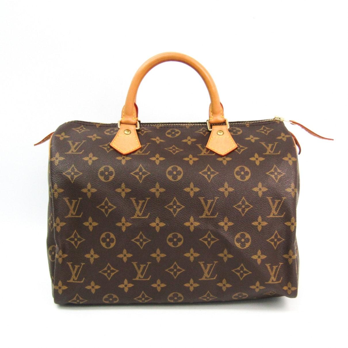 Louis Vuitton Speedy Brown Cloth Handbag - Lyst
