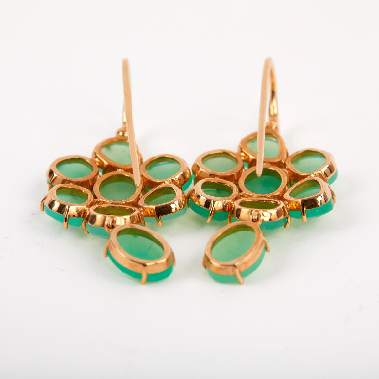 Pomellato Capri Green Pink Gold Earrings Lyst