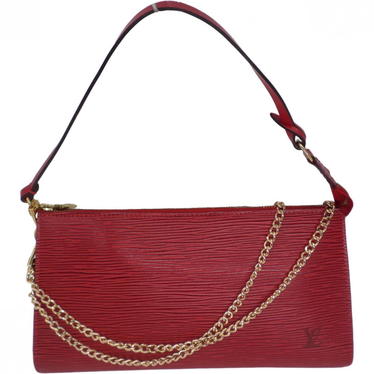 Louis Vuitton Vintage Pochette Accessoire Red Leather Clutch Bag - Lyst