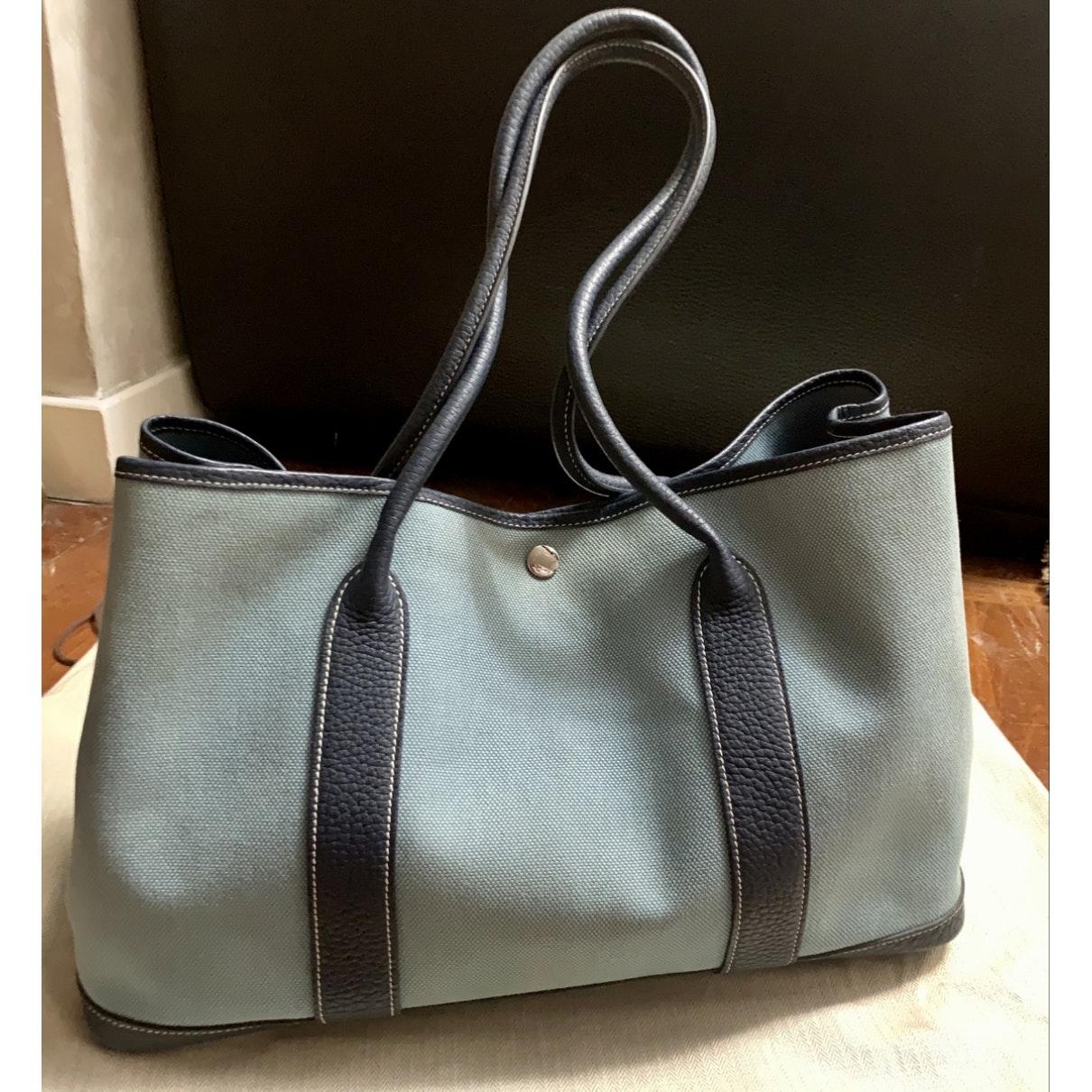 Hermès Garden Party Cloth Handbag in Blue - Lyst