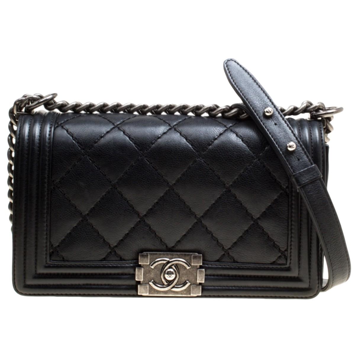 all black chanel boy bag